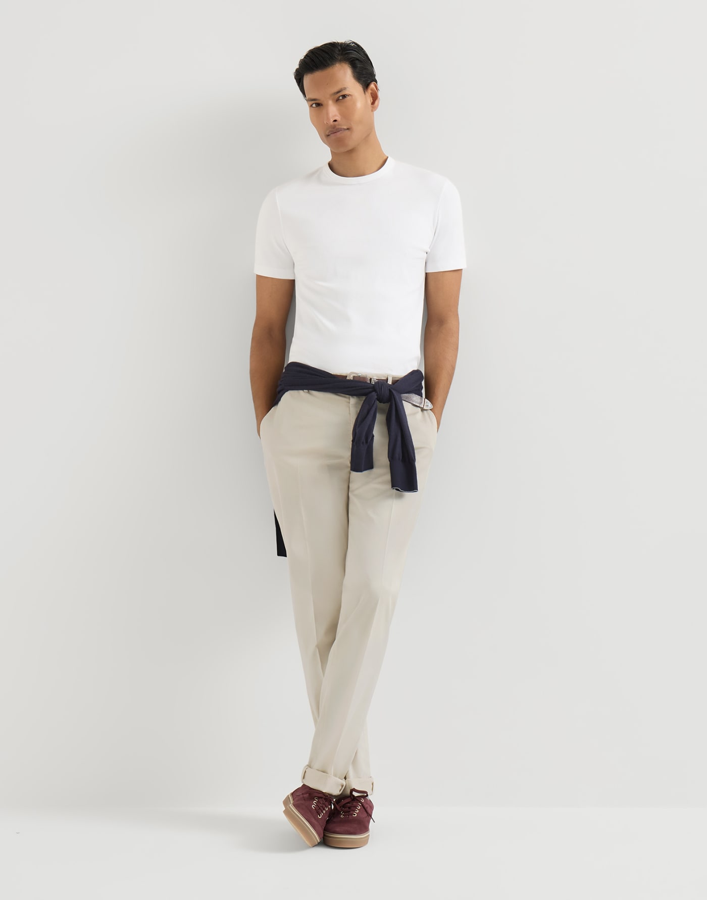 Comfort gabardine trousers Off-White Man - Brunello Cucinelli