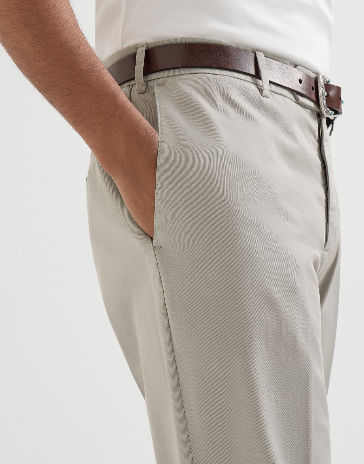 Comfort gabardine trousers Light Grey Man - Brunello Cucinelli