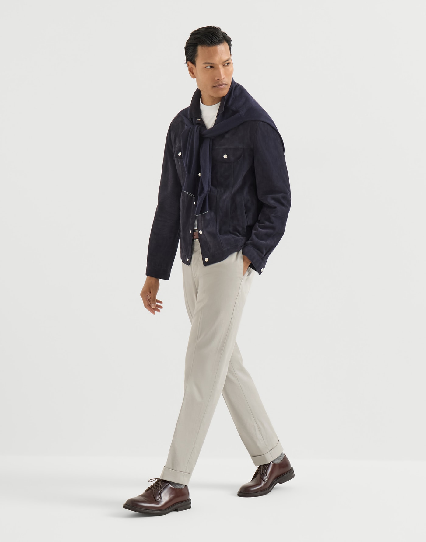 Comfort gabardine trousers Light Grey Man - Brunello Cucinelli