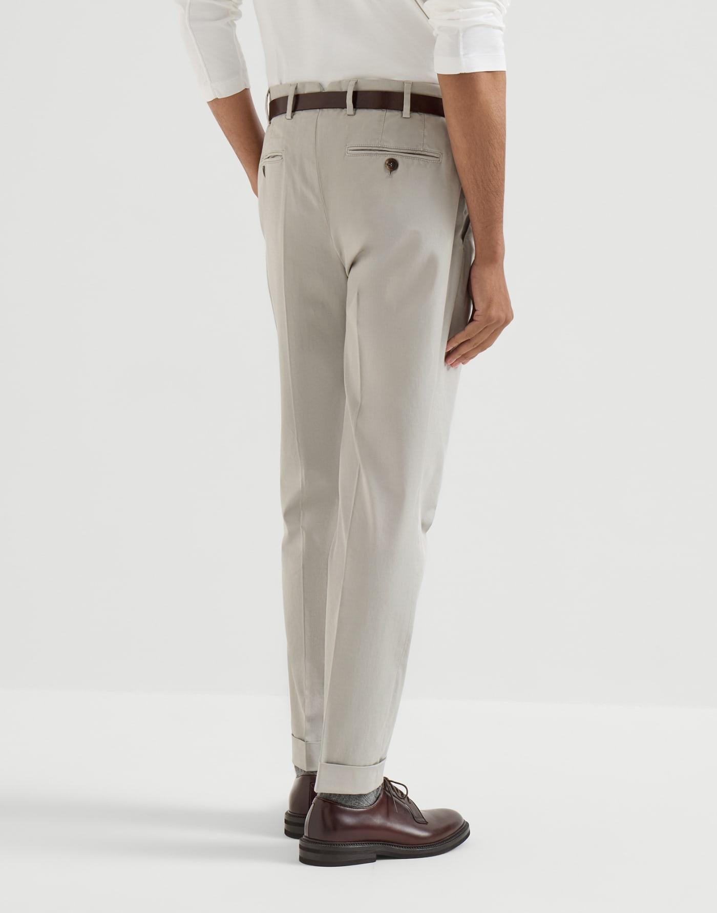 Comfort gabardine trousers Light Grey Man - Brunello Cucinelli