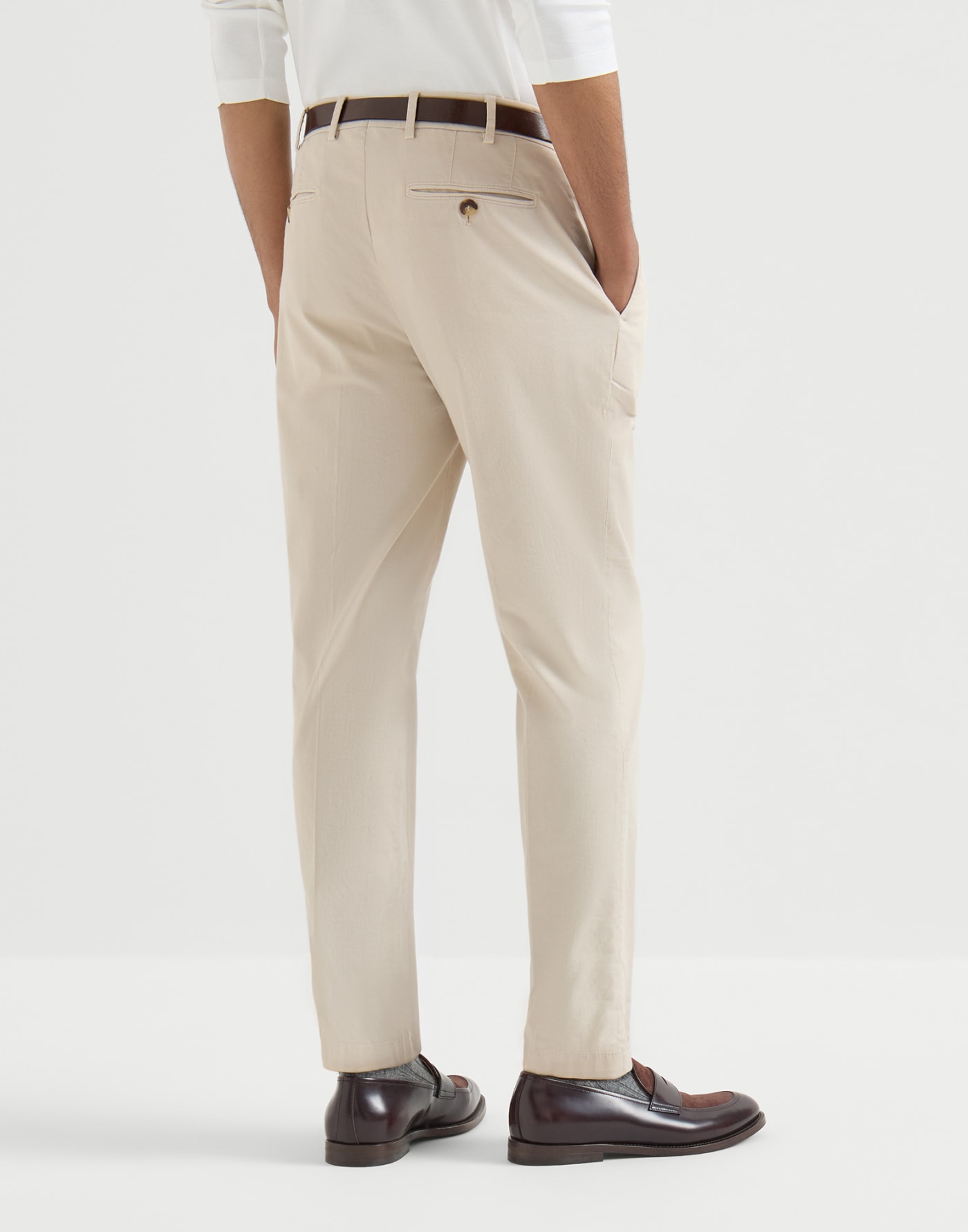 Comfort gabardine trousers Light Brown Man - Brunello Cucinelli