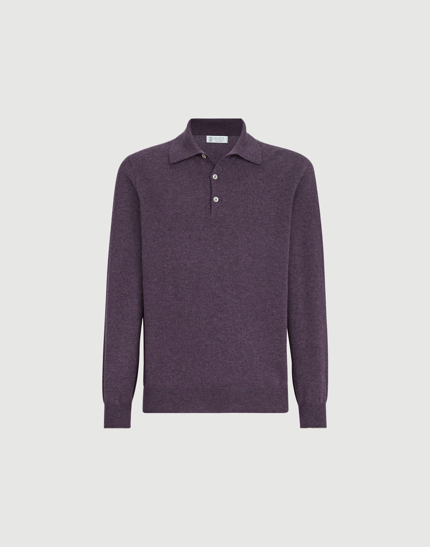 Cashmere knit polo shirt Blueberry Man - Brunello Cucinelli