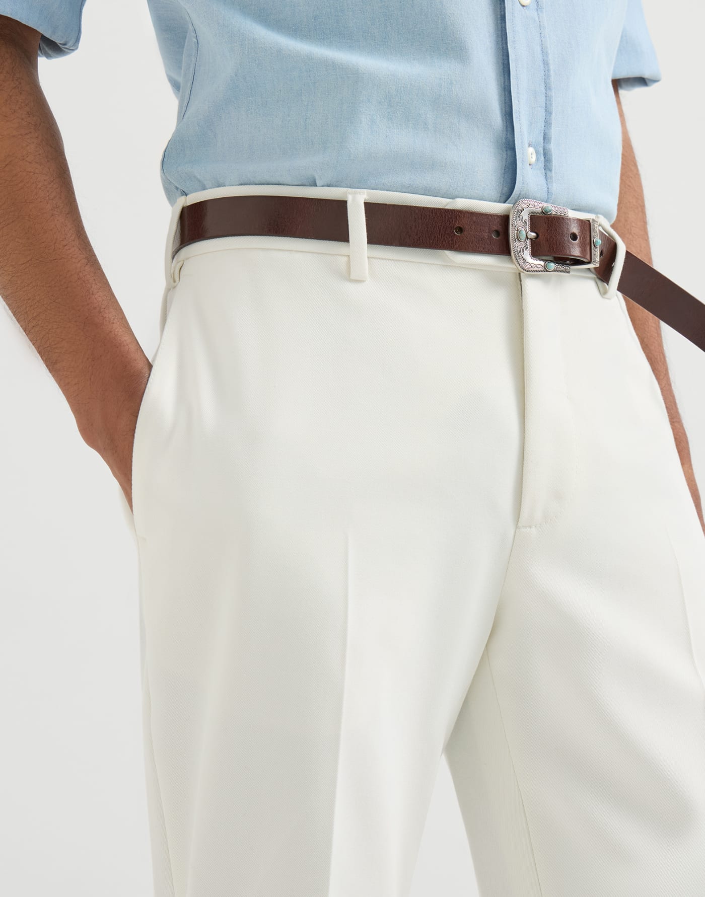 Italian fit trousers Panama Man - Brunello Cucinelli