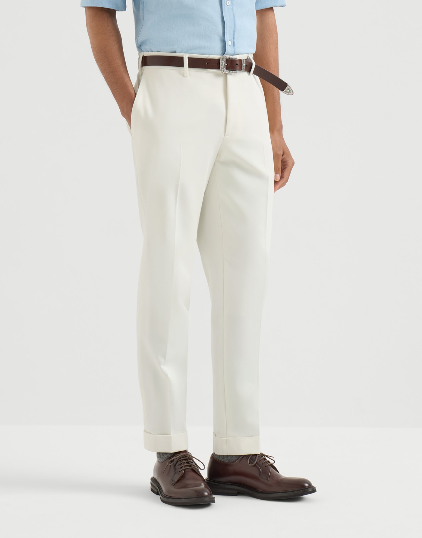 Italian fit trousers Panama Man - Brunello Cucinelli
