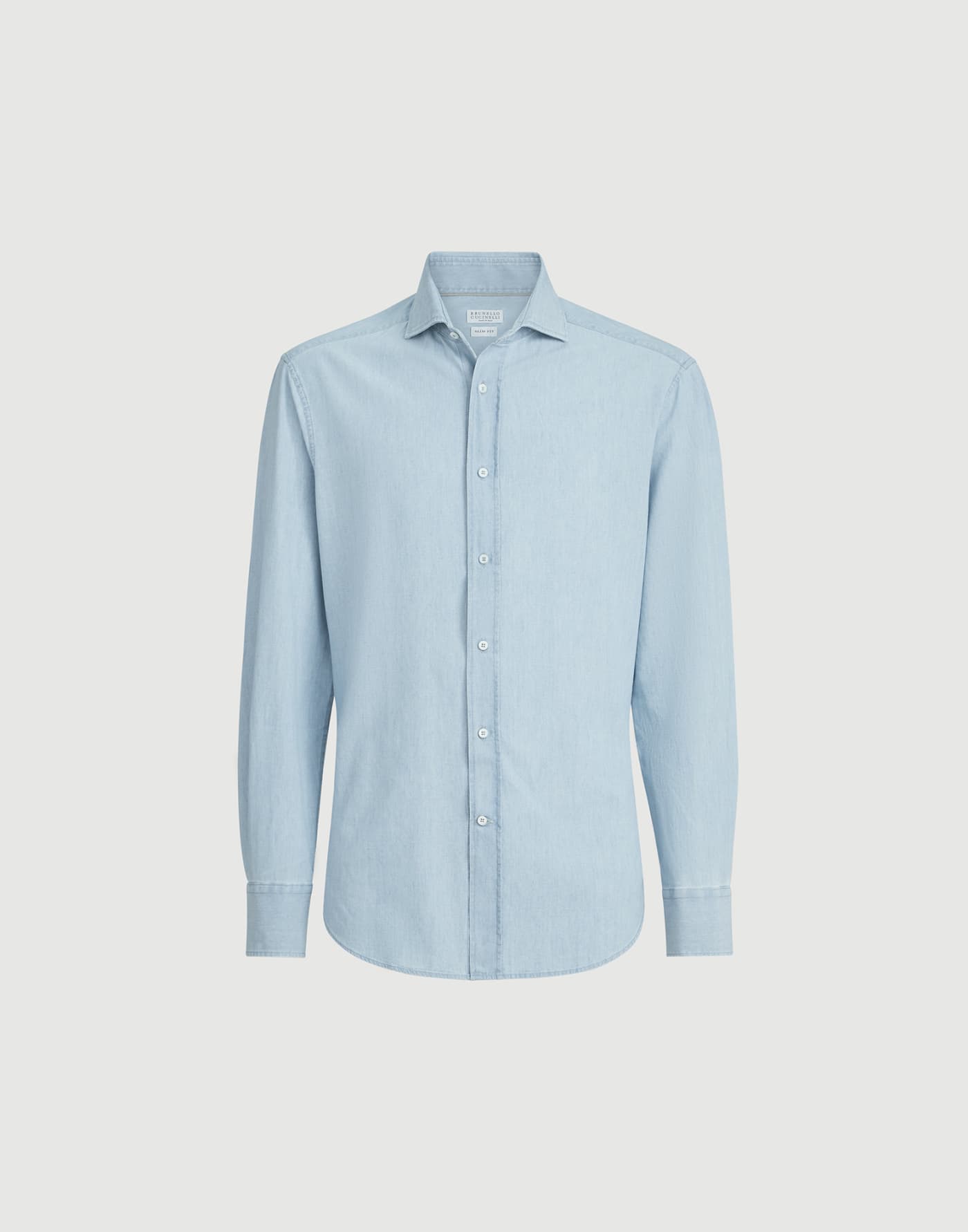 Camicia in chambray Denim Medio Uomo - Brunello Cucinelli