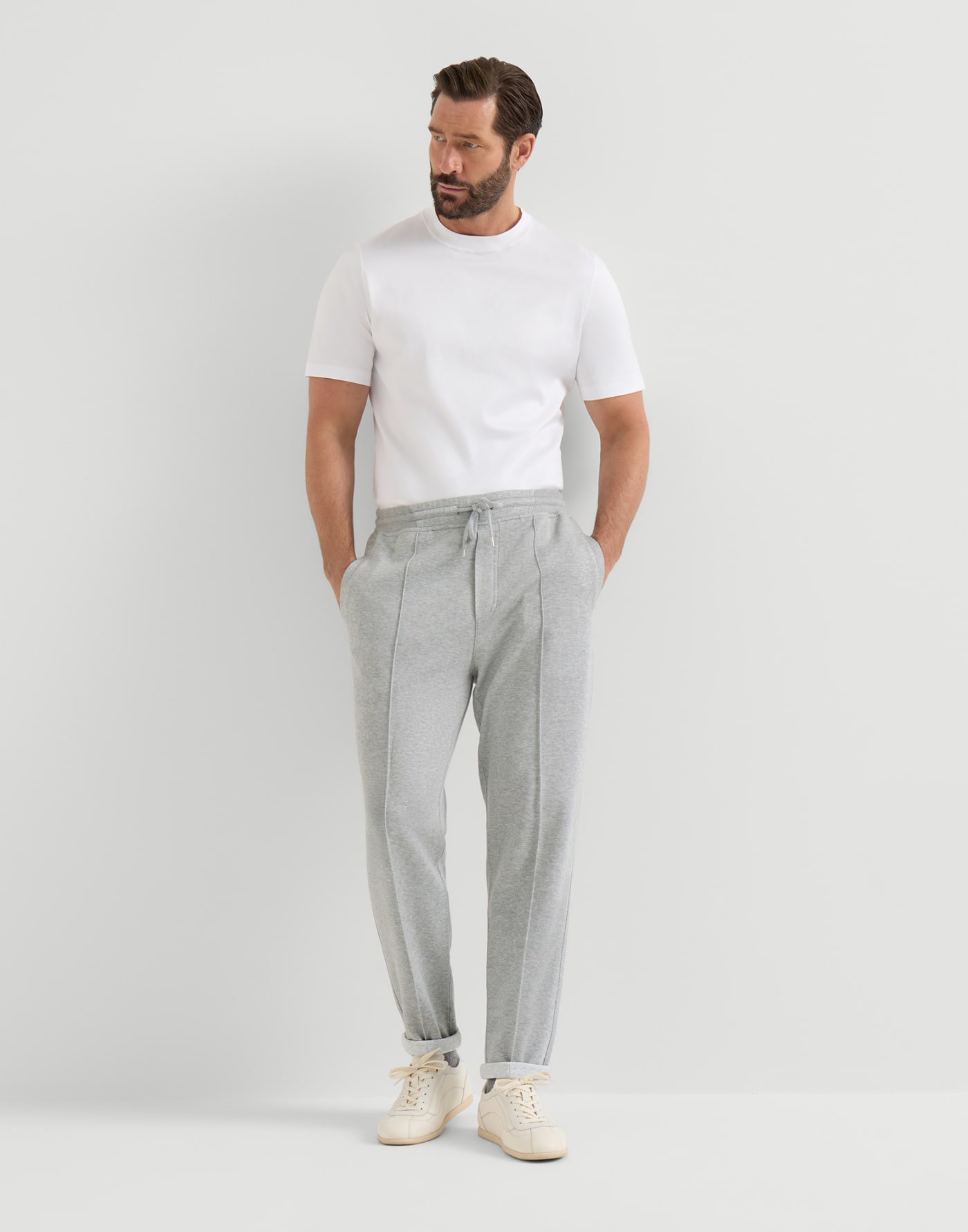 Hose aus Doubleface-Sweatjersey Mittelgrau Herren - Brunello Cucinelli