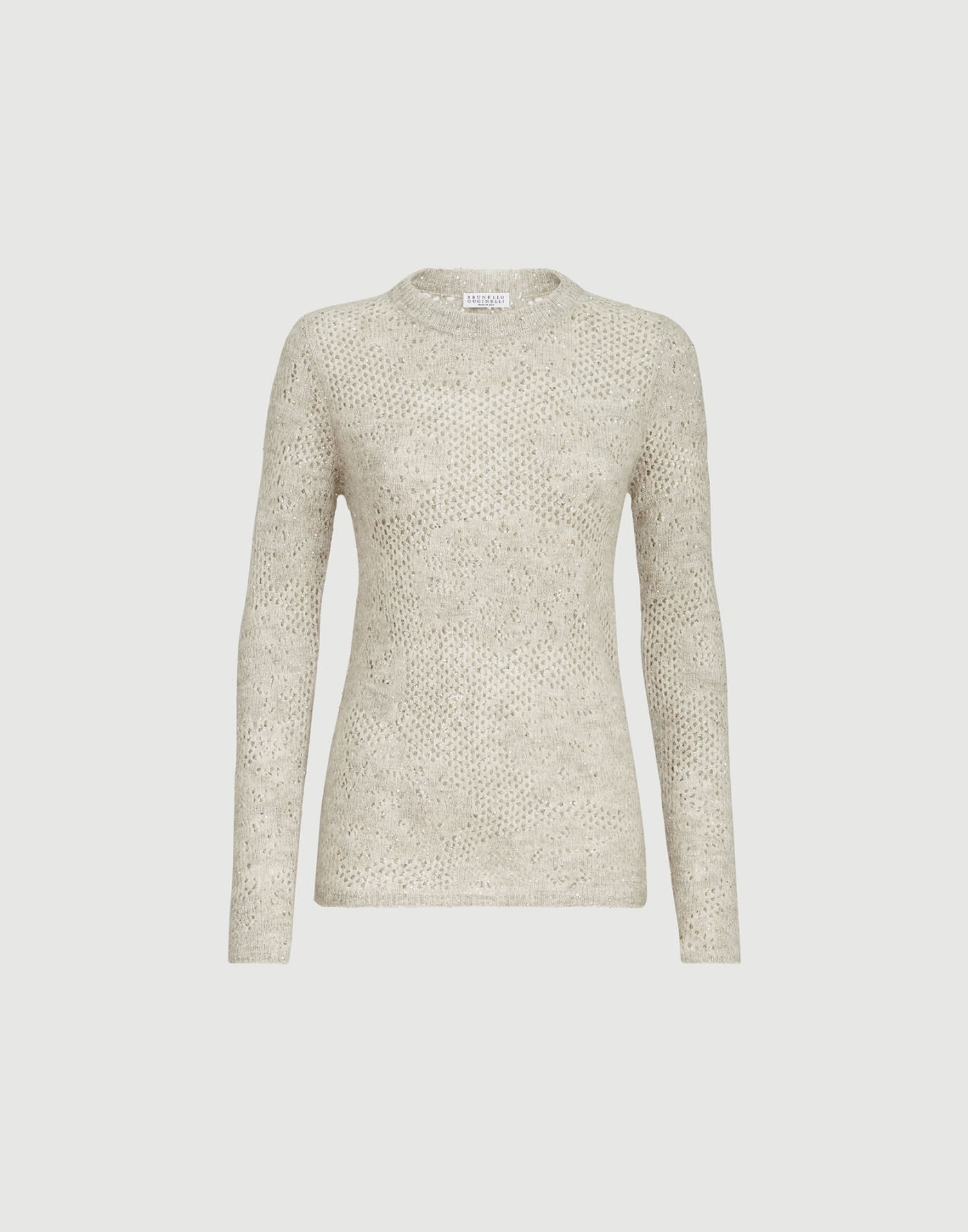 Lace flowers sweater Ivory Woman - Brunello Cucinelli