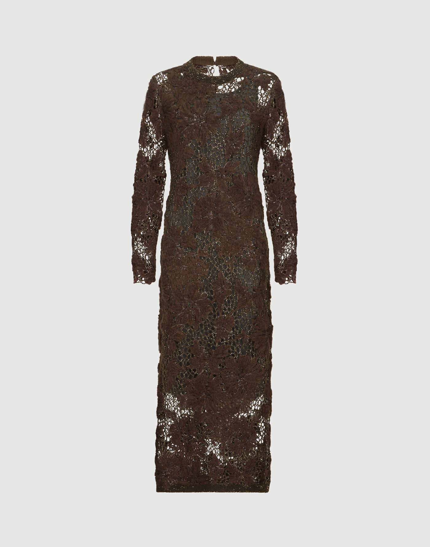 Whispering bloom embroidery dress Brown Woman - Brunello Cucinelli