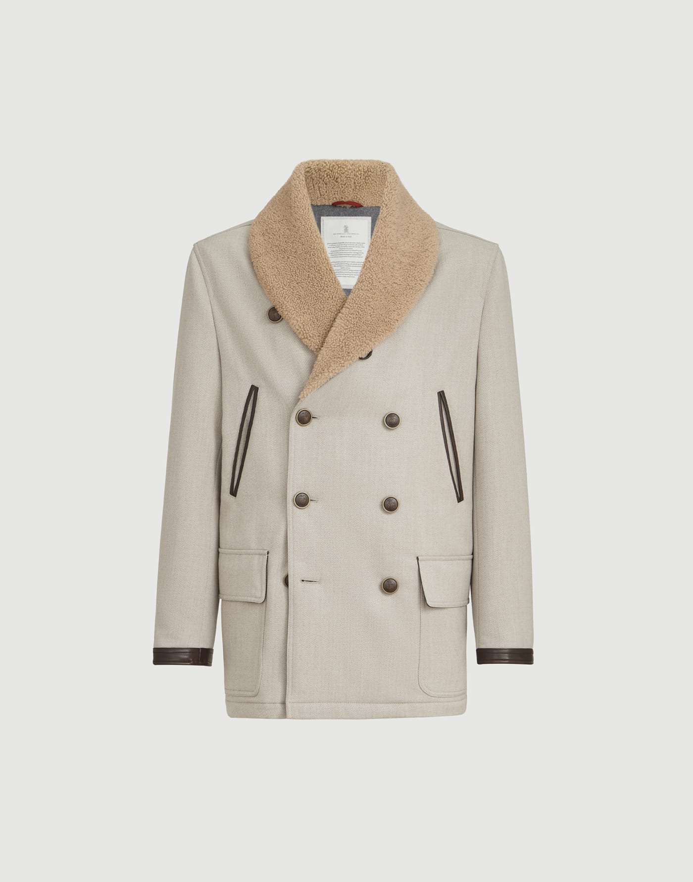 Wool and cashmere coat Grey Man - Brunello Cucinelli