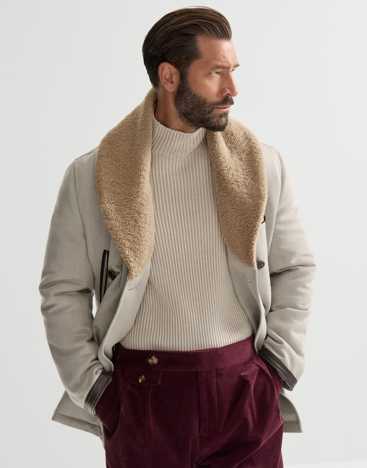 Wool and cashmere coat Grey Man - Brunello Cucinelli
