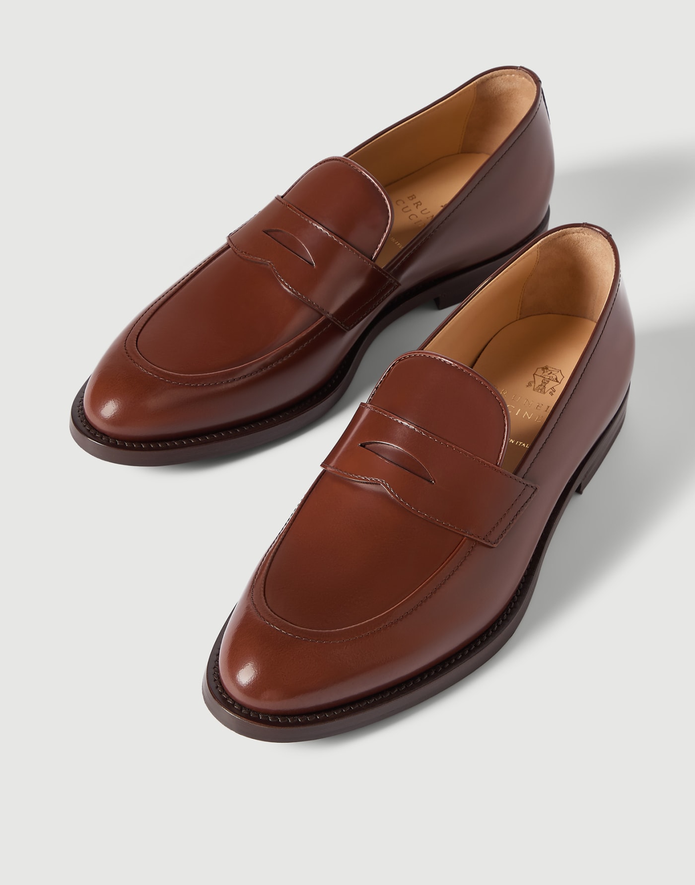 Calfskin penny loafers Leather Man - Brunello Cucinelli