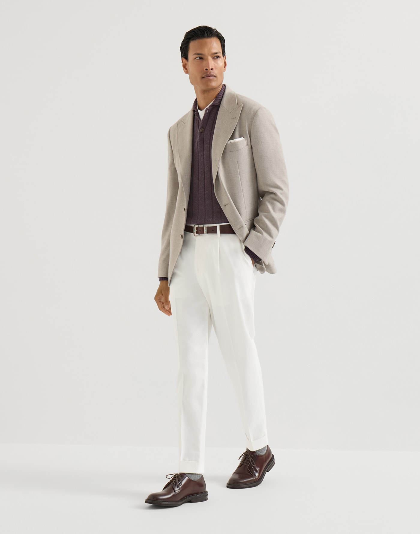 Cashmere knit polo shirt Sloe Man - Brunello Cucinelli