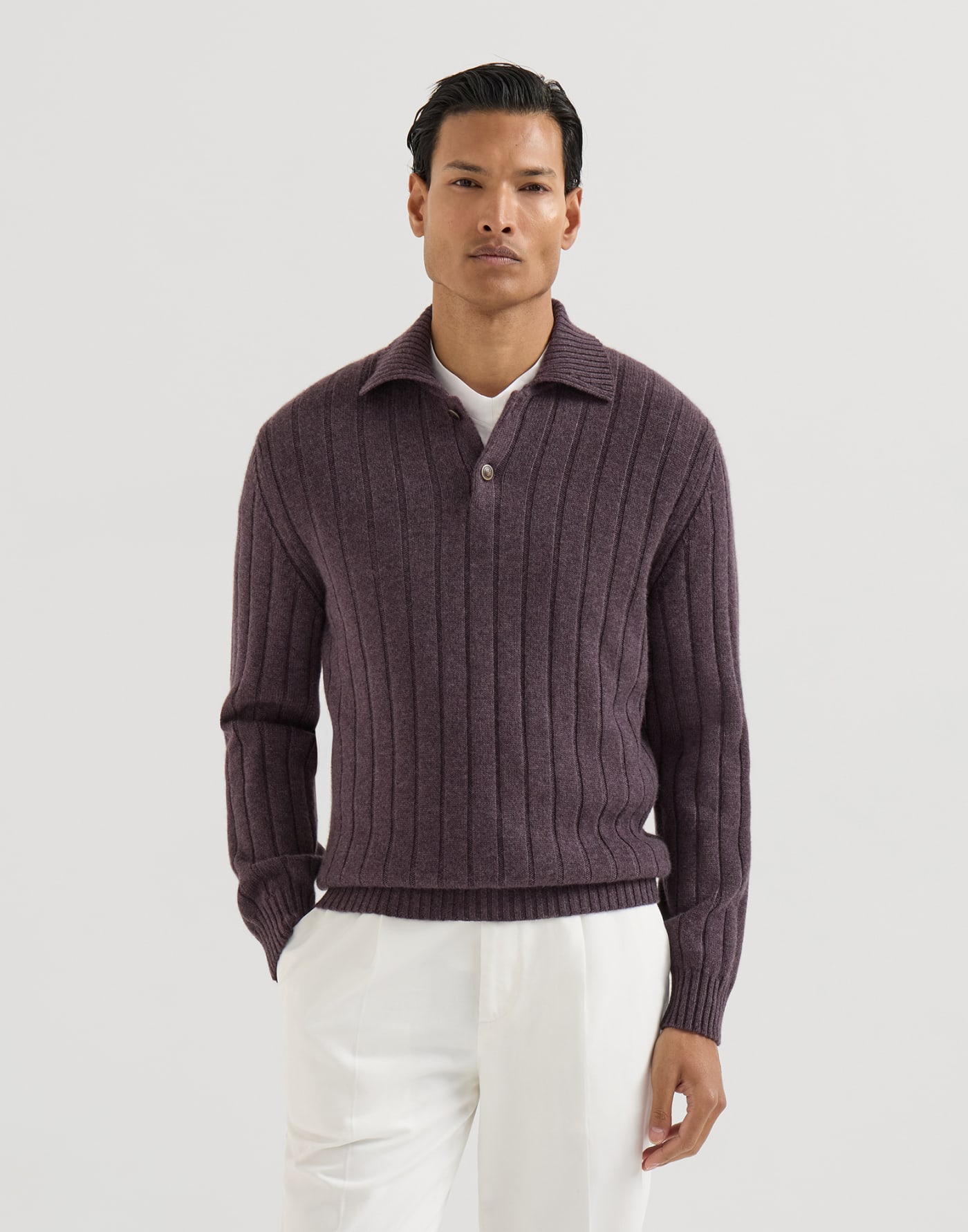 Cashmere knit polo shirt Sloe Man - Brunello Cucinelli