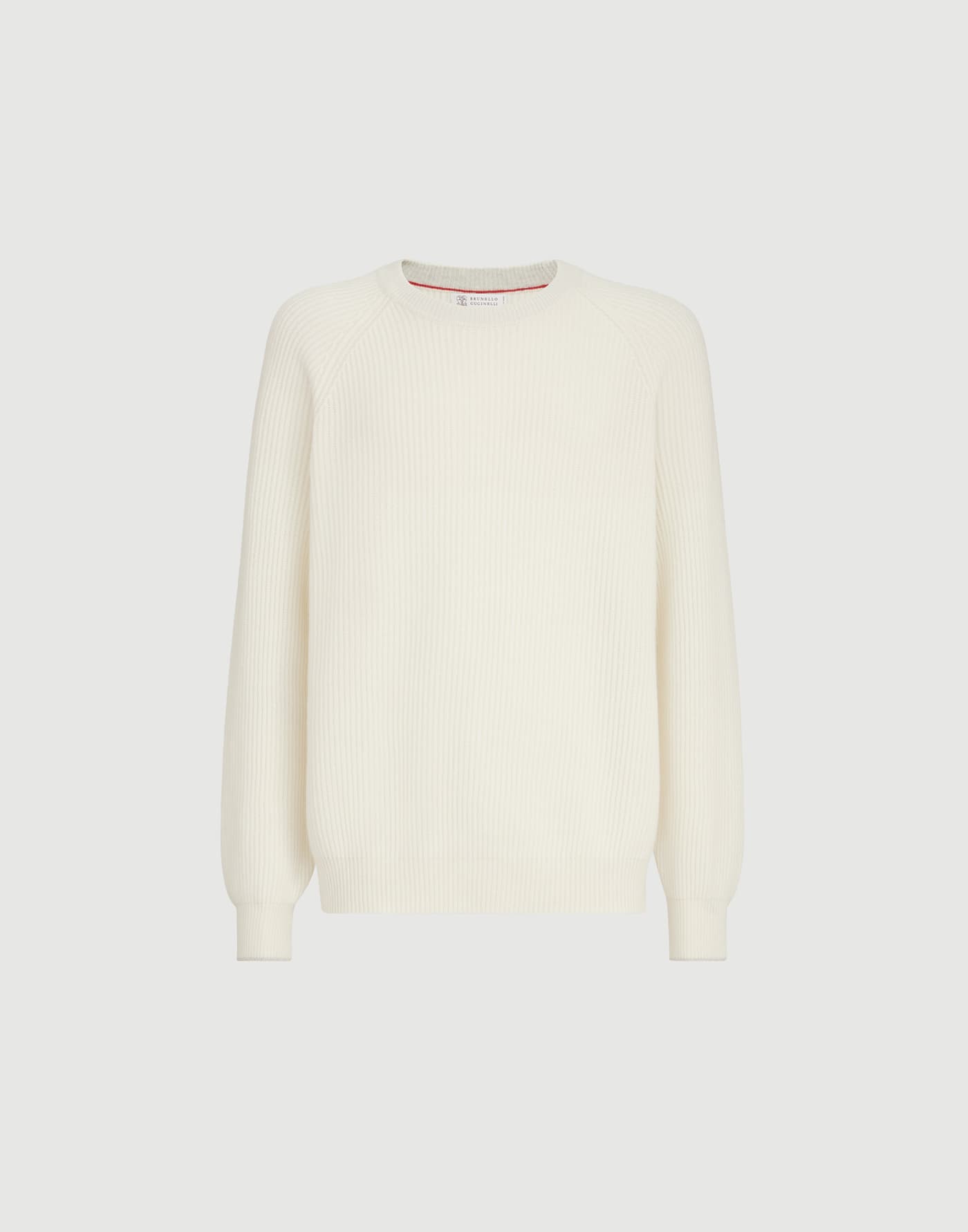 Cashmere English rib sweater Panama Man - Brunello Cucinelli