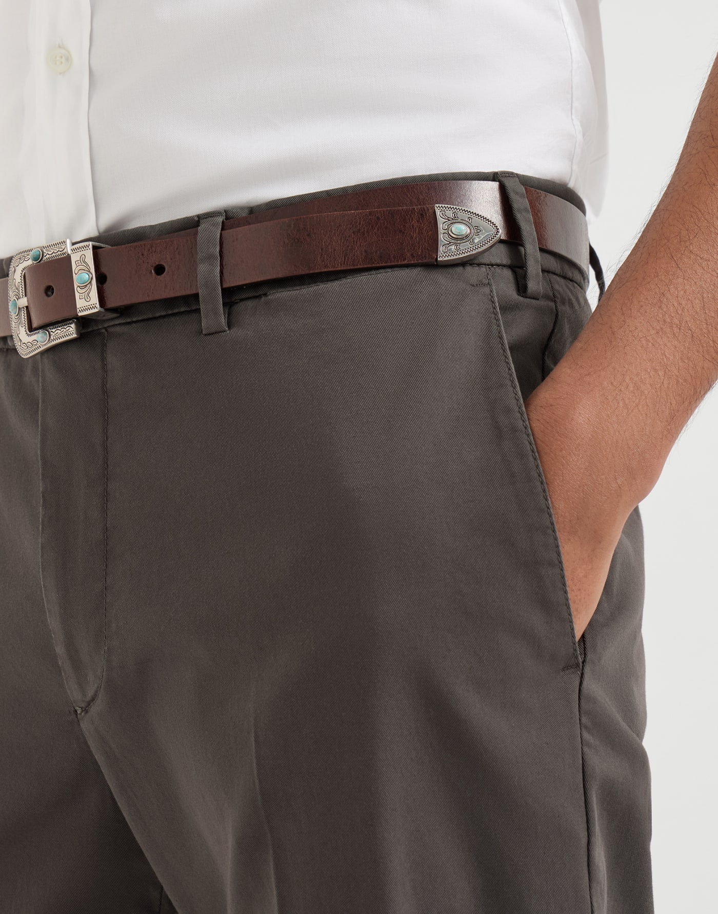 Comfort gabardine trousers Brown Man - Brunello Cucinelli