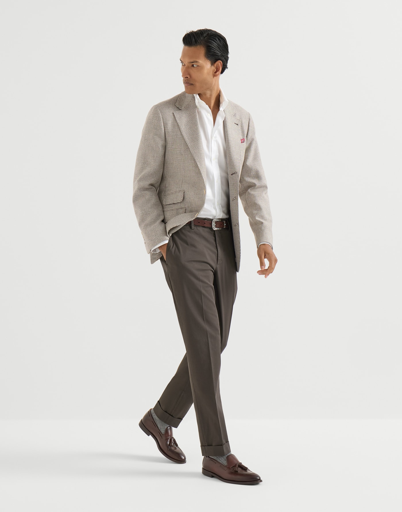 Comfort gabardine trousers Brown Man - Brunello Cucinelli