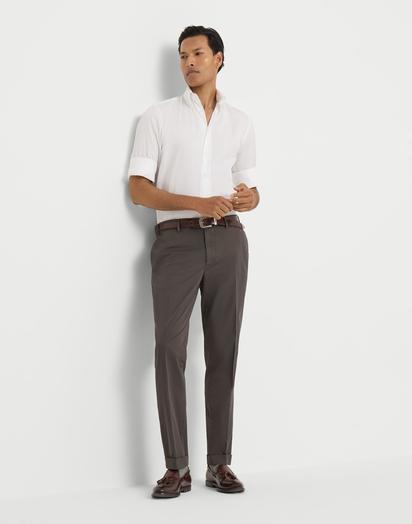 Comfort gabardine trousers Brown Man - Brunello Cucinelli
