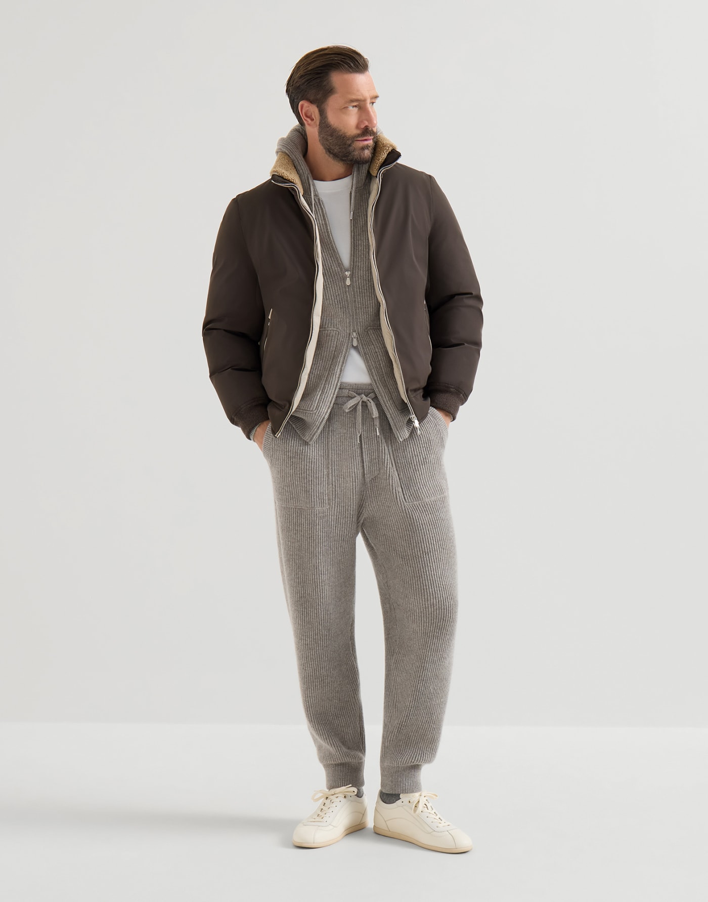 Cashmere sweatshirt Stone Grey Man - Brunello Cucinelli