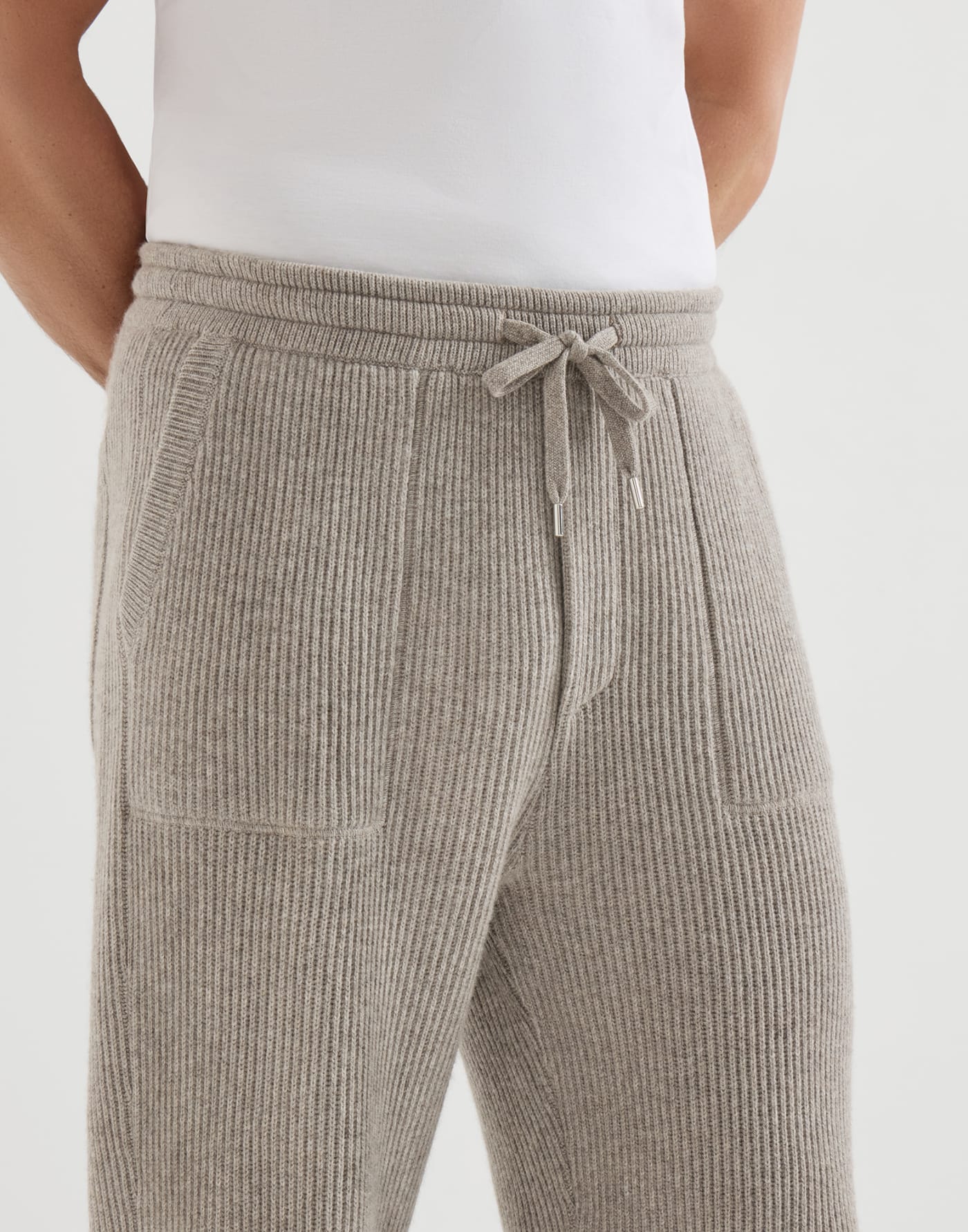 Jogginghose aus Kaschmirstrick Steingrau Herren - Brunello Cucinelli