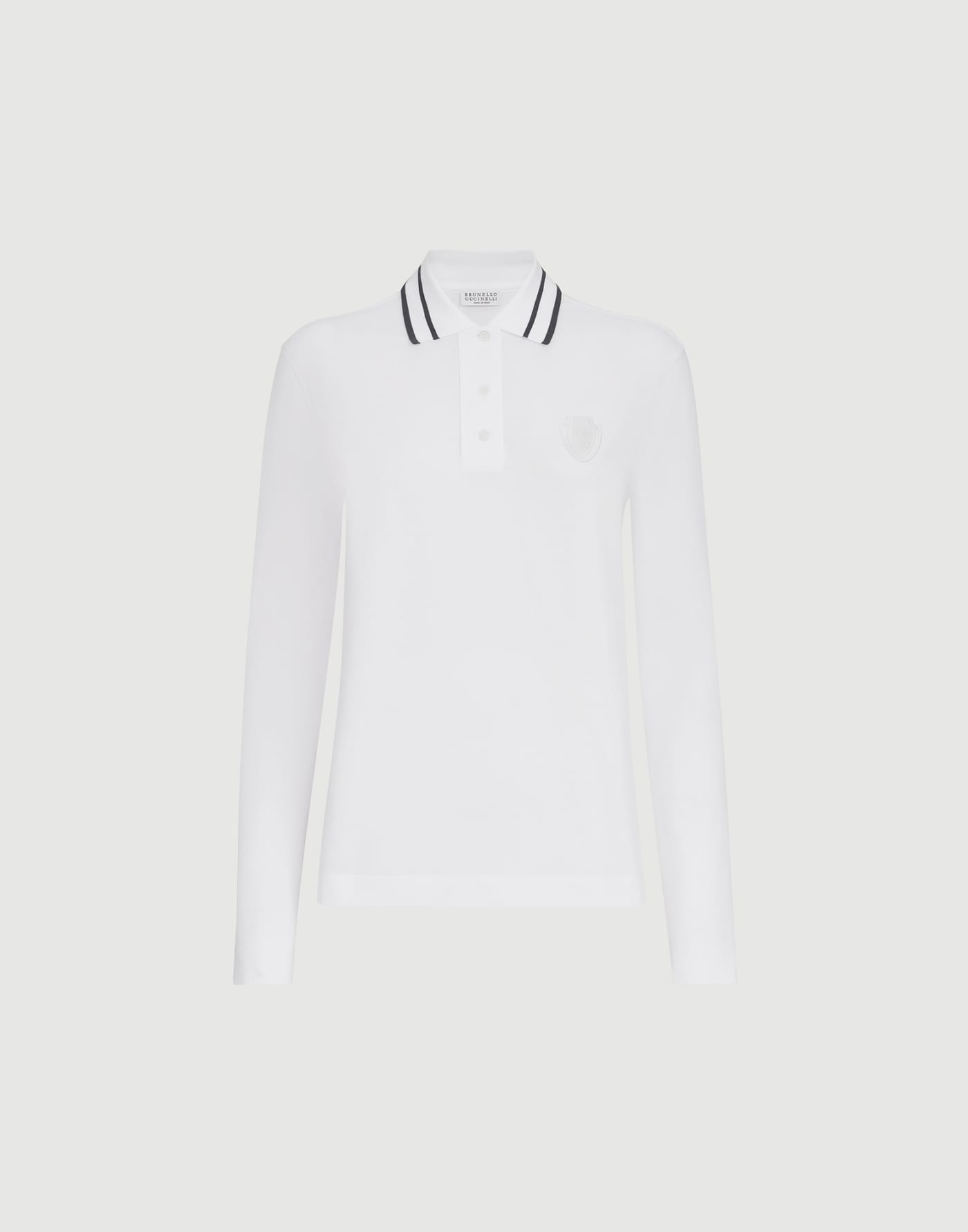 Piqué polo shirt with logo White Woman - Brunello Cucinelli