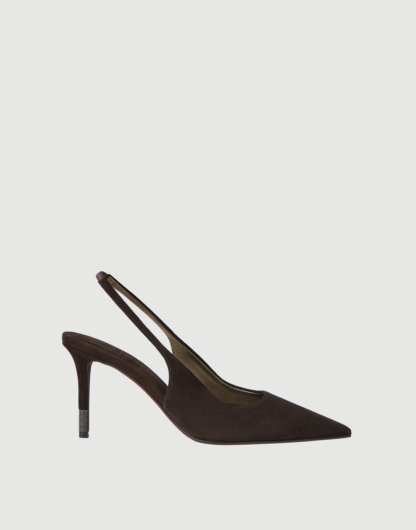 Tacchi Slingback in camoscio con monile Pepe Donna - Brunello Cucinelli