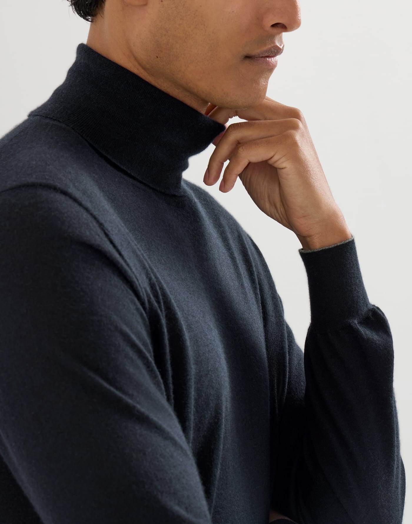 Turtleneck sweater Navy Blue Man - Brunello Cucinelli