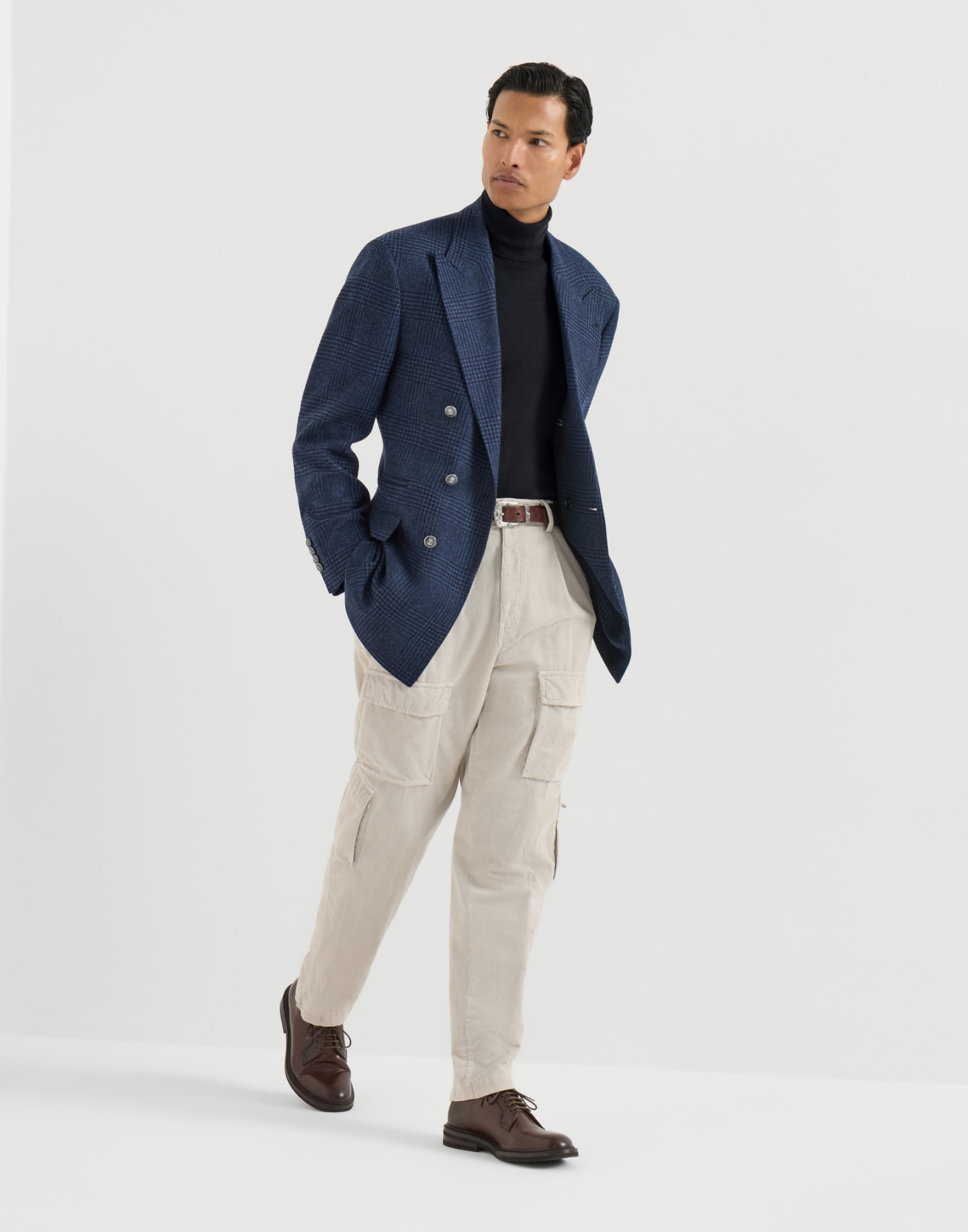 Turtleneck sweater Navy Blue Man - Brunello Cucinelli