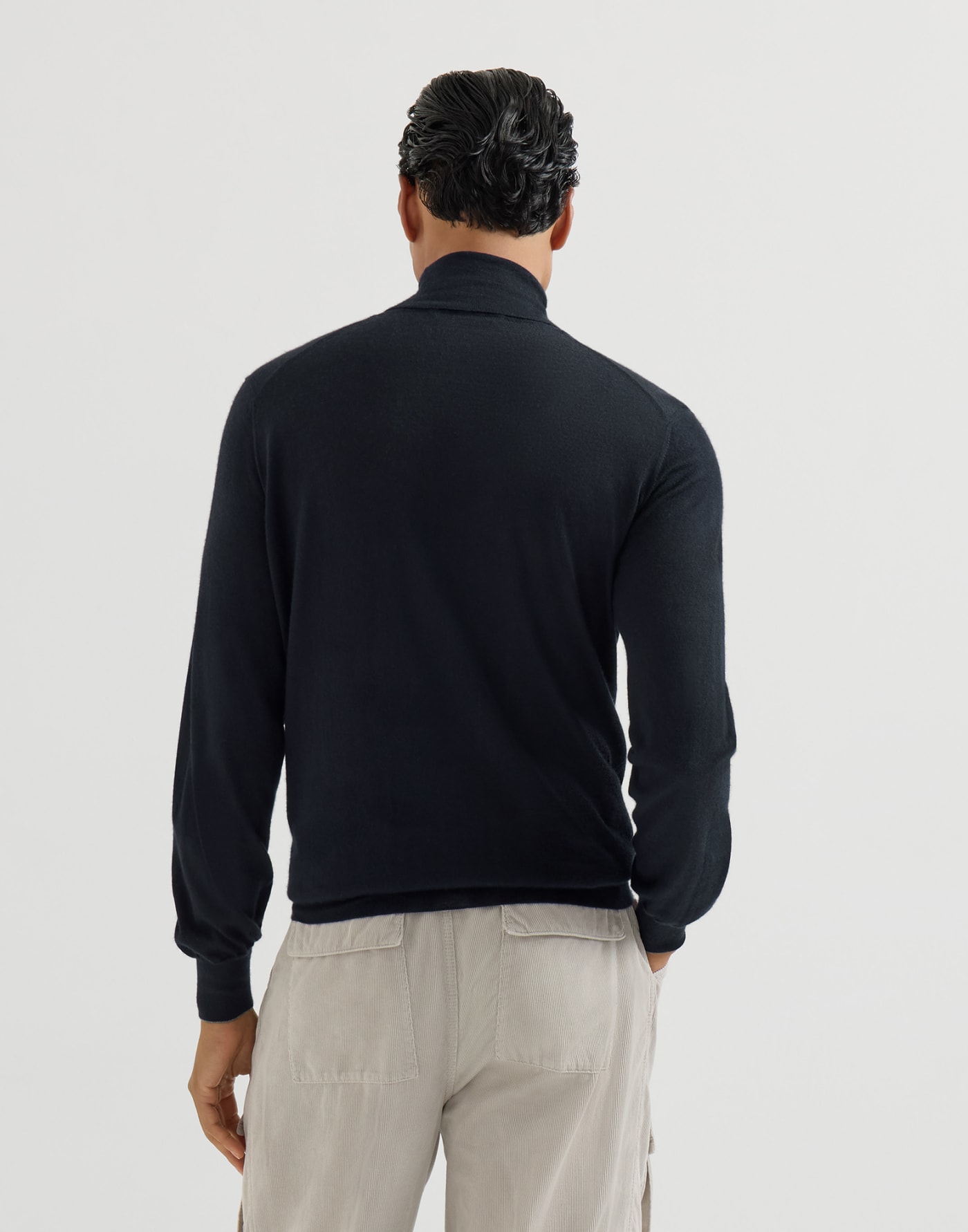 Turtleneck sweater Navy Blue Man - Brunello Cucinelli