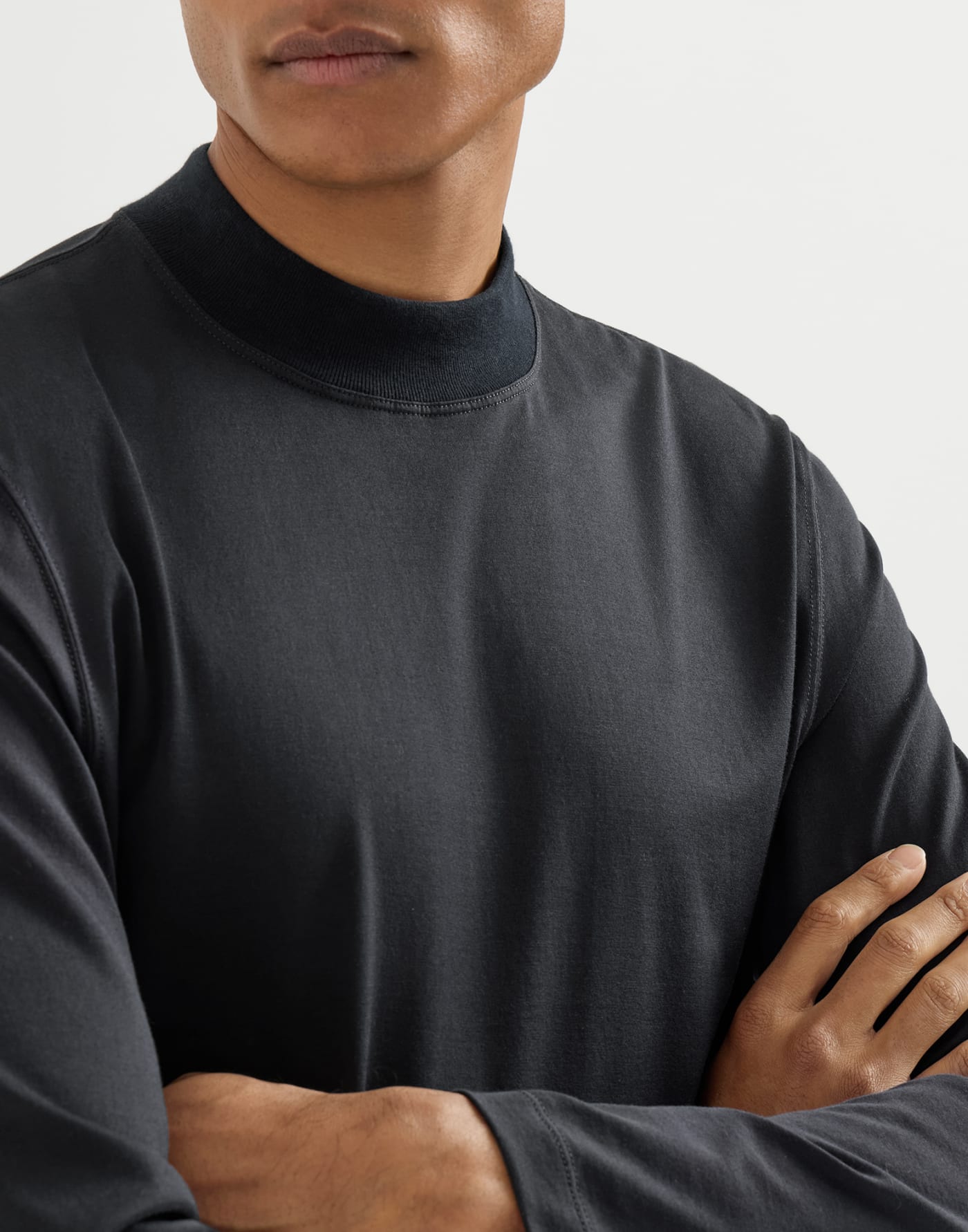 Cotton jersey T-shirt Navy Blue Man - Brunello Cucinelli