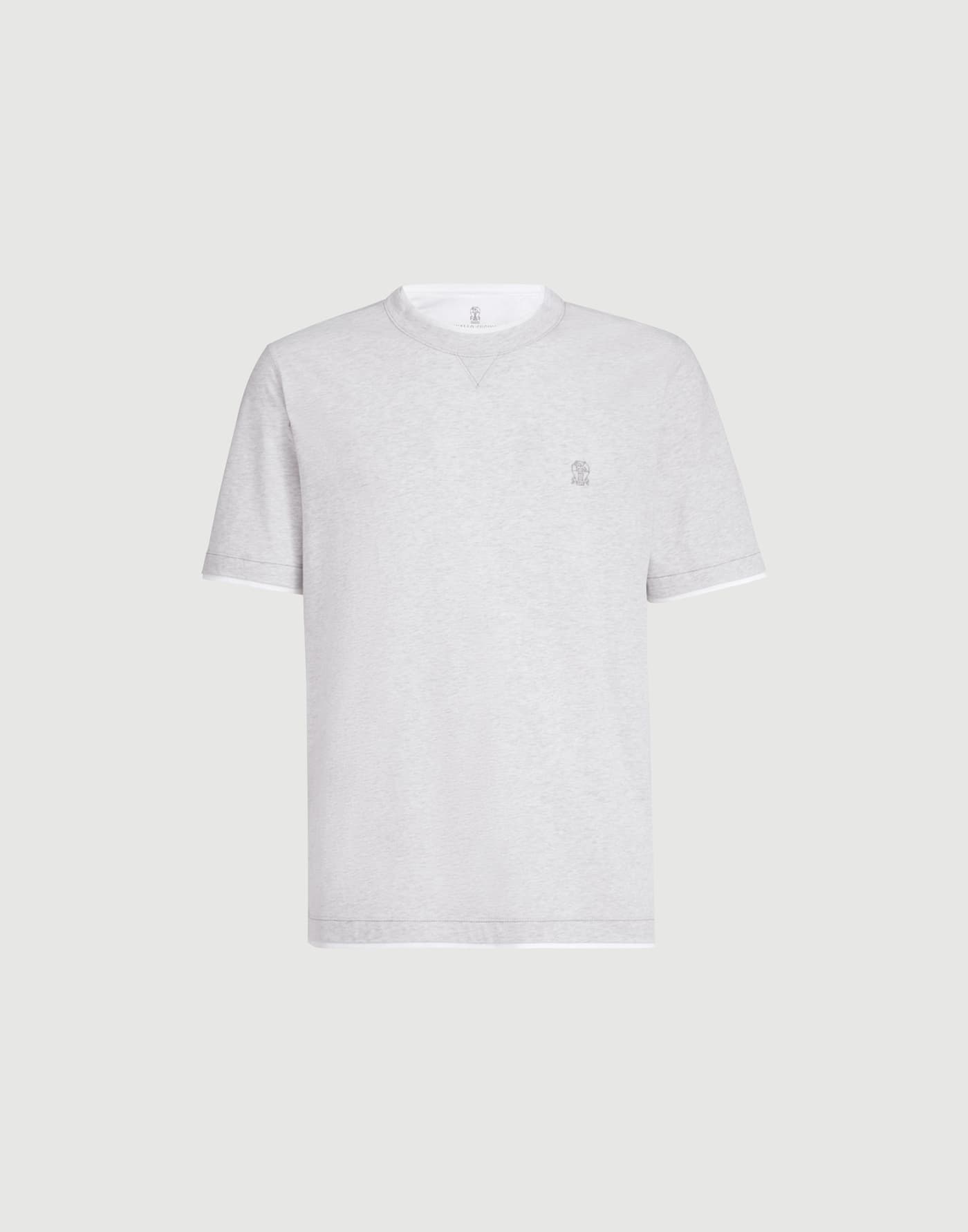 Crew-neck T-shirt Pearl Grey Man - Brunello Cucinelli