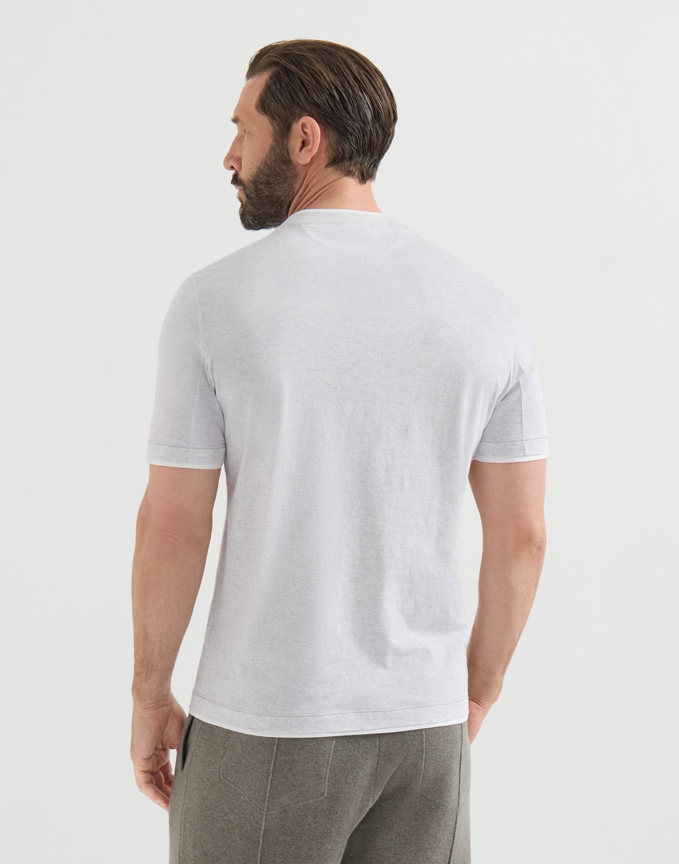 Crew-neck T-shirt Pearl Grey Man - Brunello Cucinelli