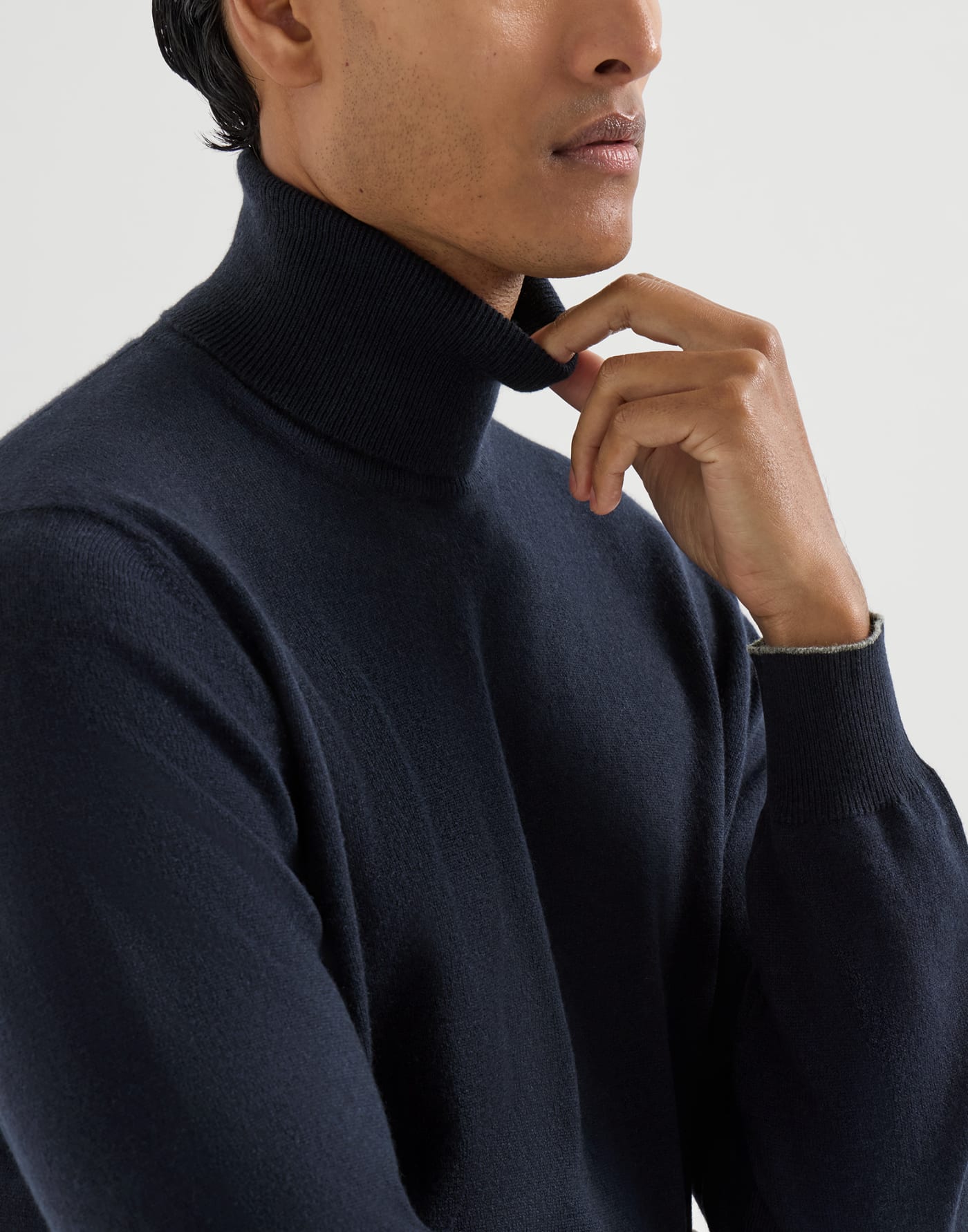 Cashmere turtleneck sweater Navy Blue Man - Brunello Cucinelli
