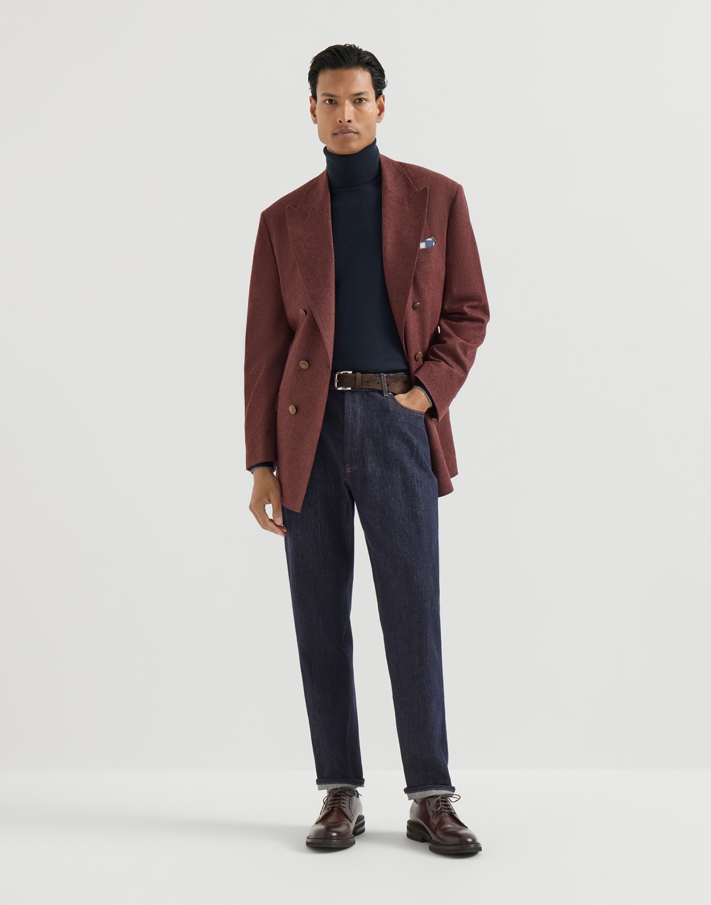 Cashmere turtleneck sweater Navy Blue Man - Brunello Cucinelli