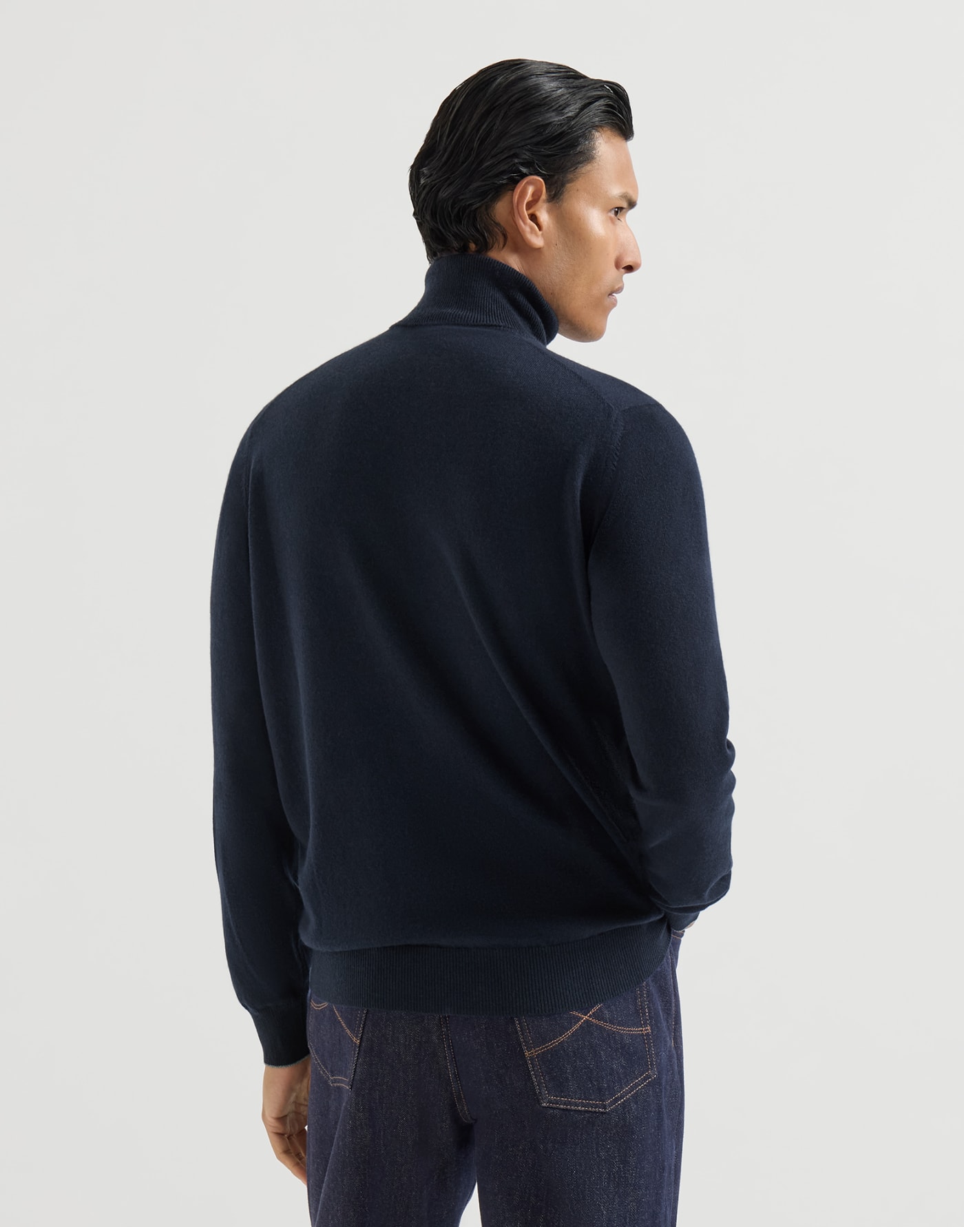 Cashmere turtleneck sweater Navy Blue Man - Brunello Cucinelli