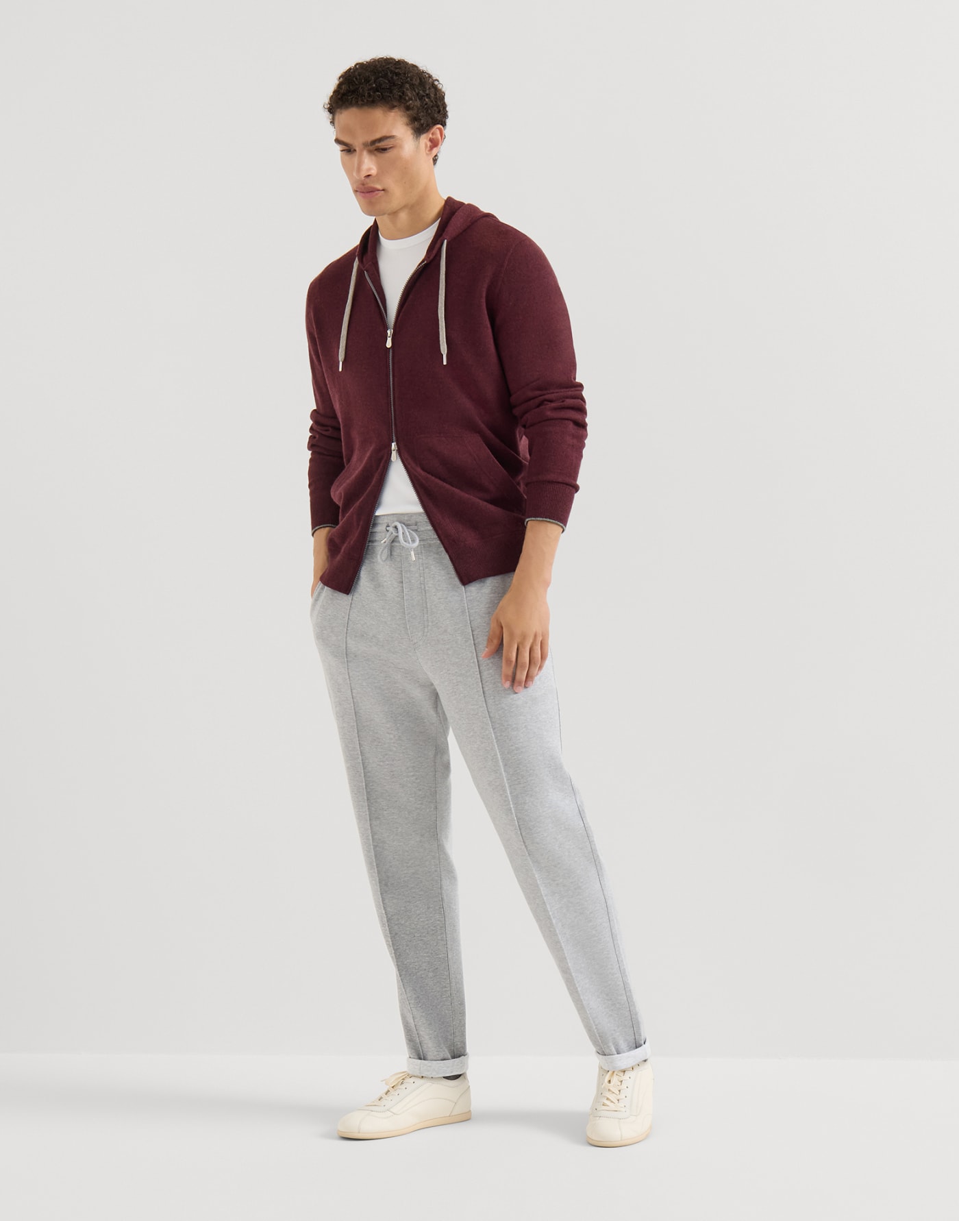 Cashmere sweatshirt Burgundy Man - Brunello Cucinelli