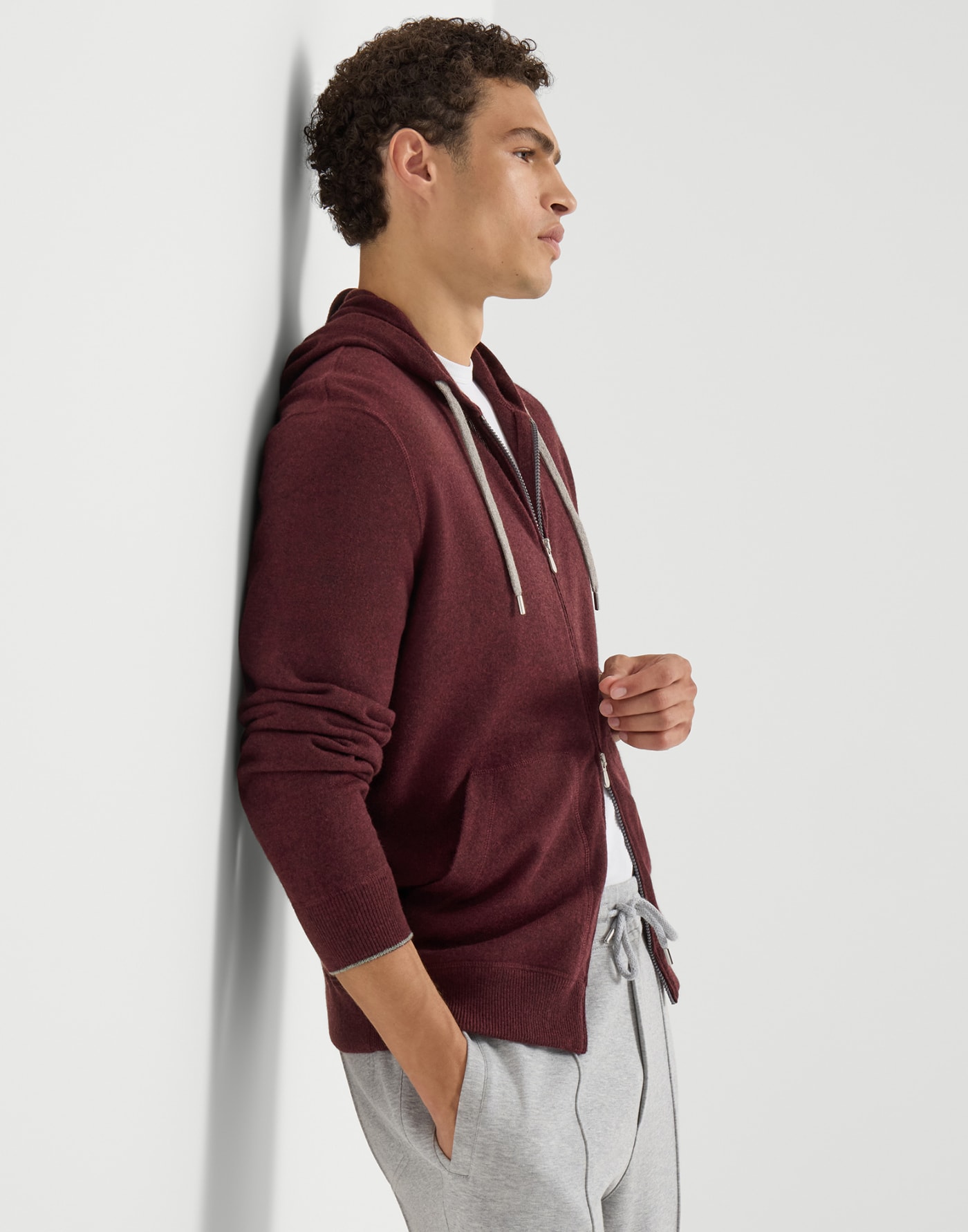 Cashmere sweatshirt Burgundy Man - Brunello Cucinelli