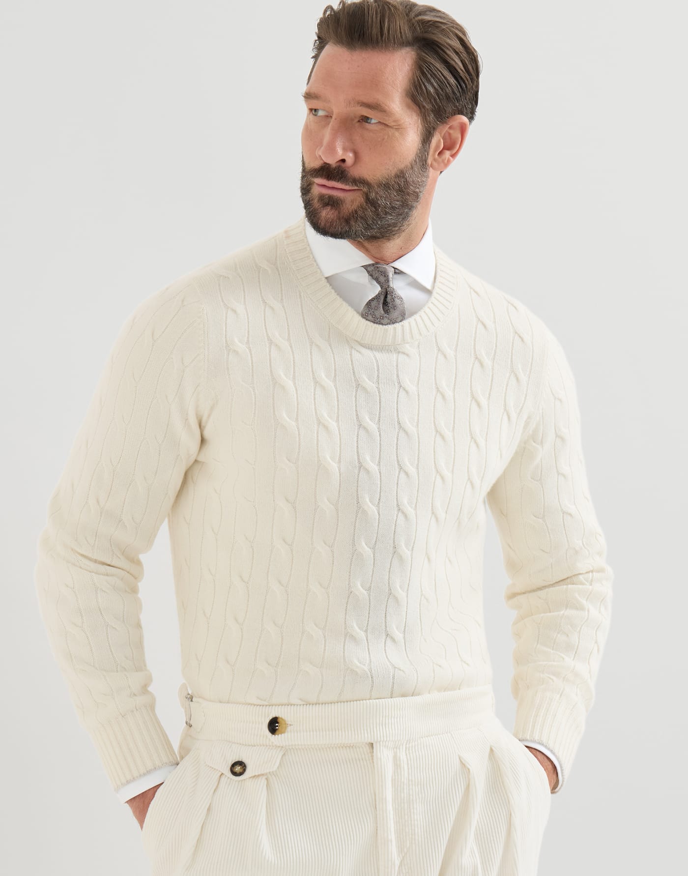 Cable knit sweater Panama Man - Brunello Cucinelli