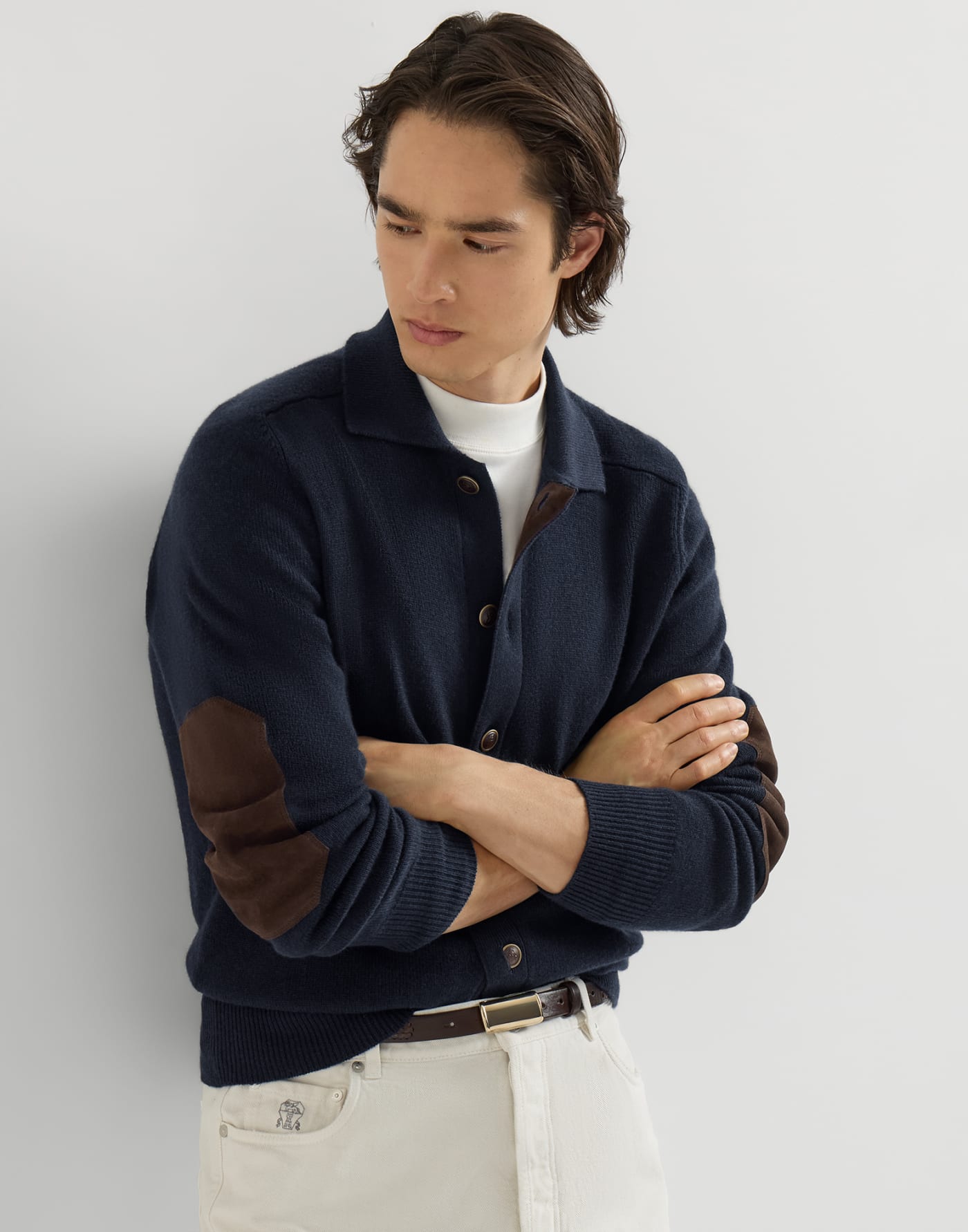 Cashmere cardigan Navy Blue Man - Brunello Cucinelli
