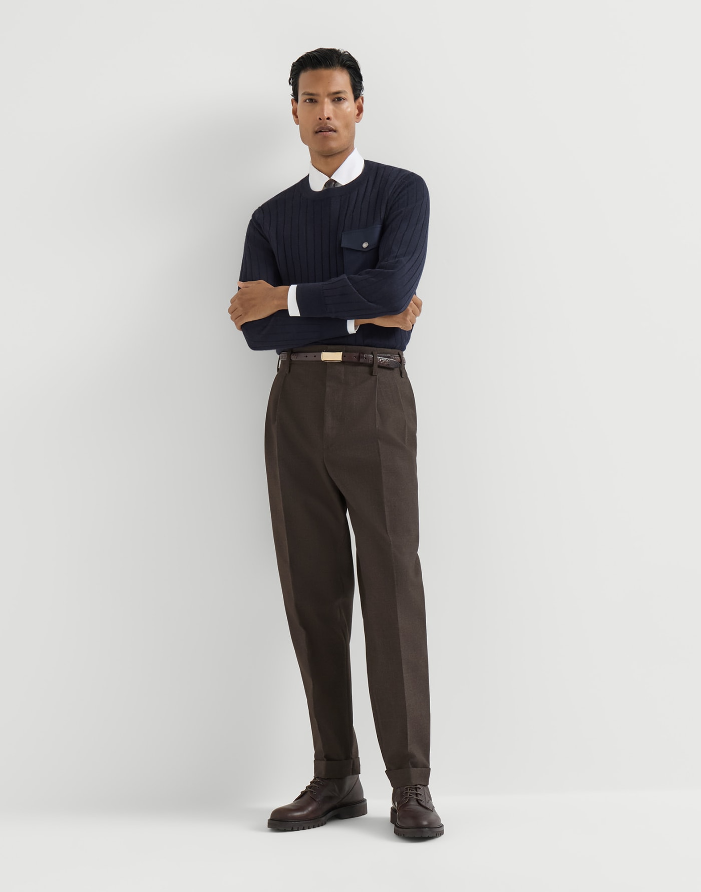 Diagonal trousers Brown Man - Brunello Cucinelli