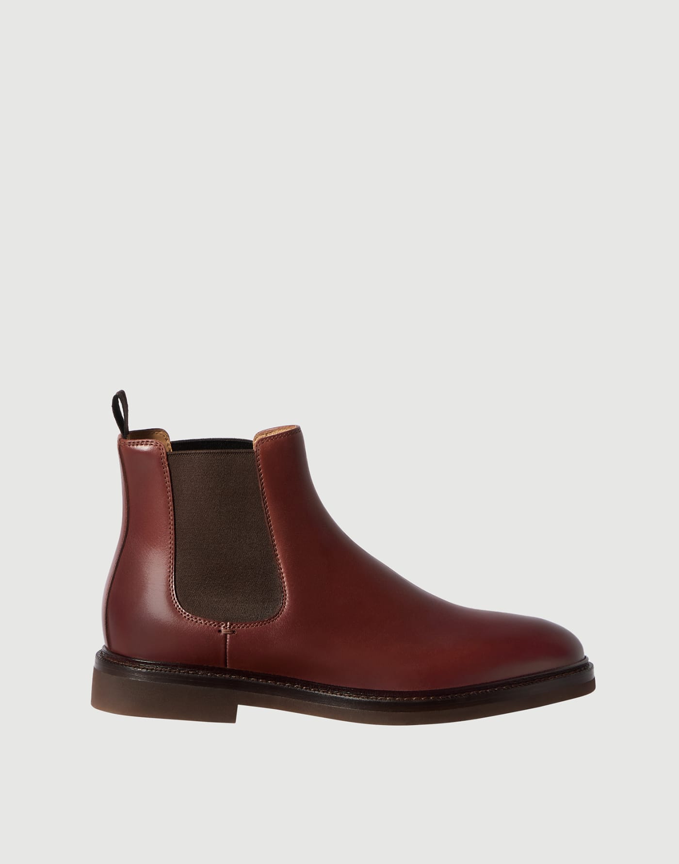 Calfskin Chelsea boots Burgundy Man - Brunello Cucinelli