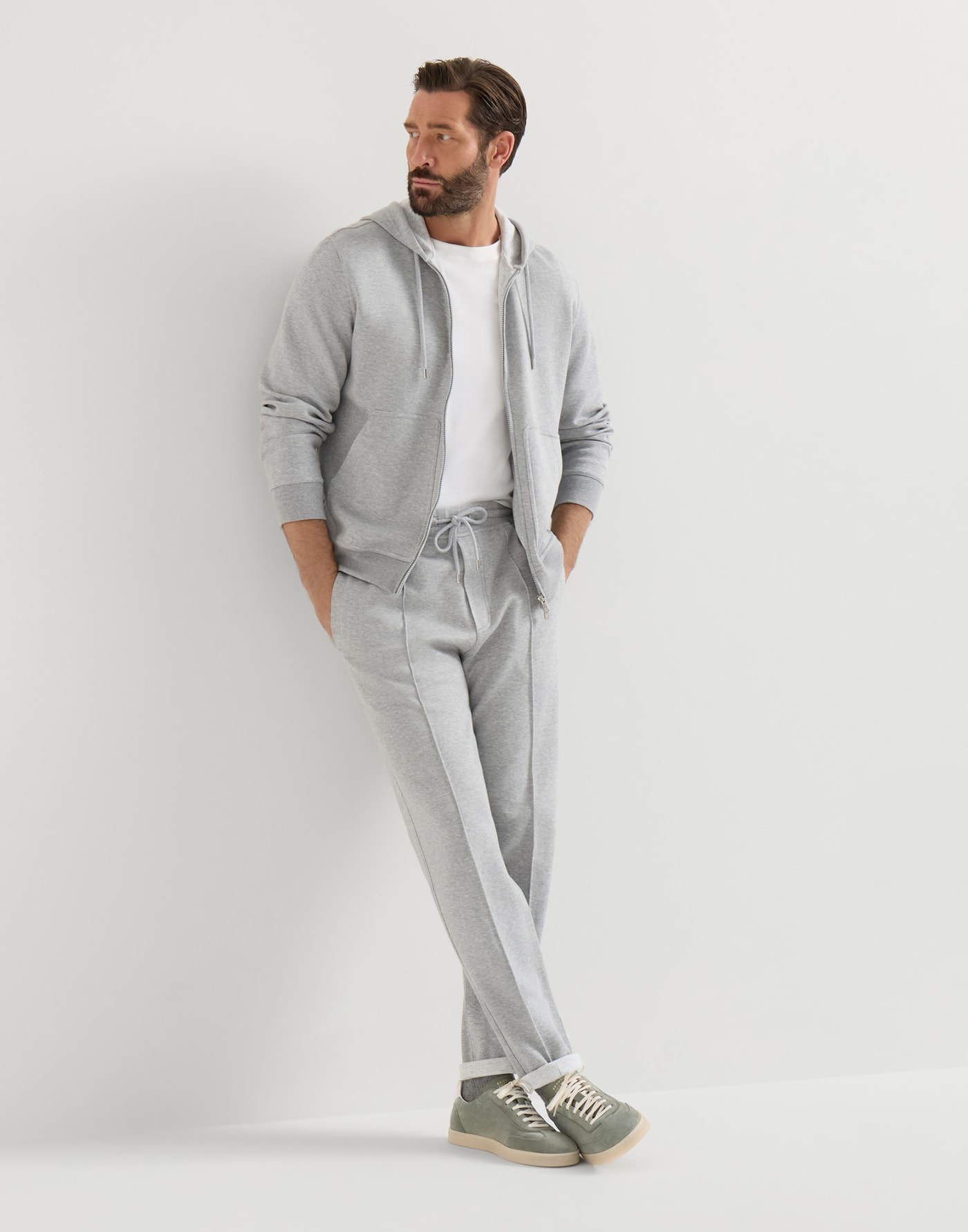 Zapatillas de piel de ante Khaki Hombre - Brunello Cucinelli