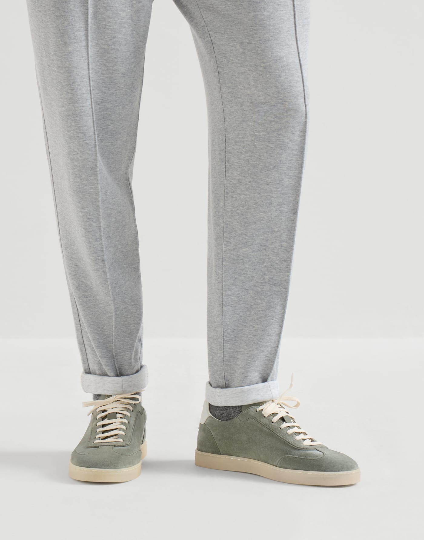Zapatillas de piel de ante Khaki Hombre - Brunello Cucinelli
