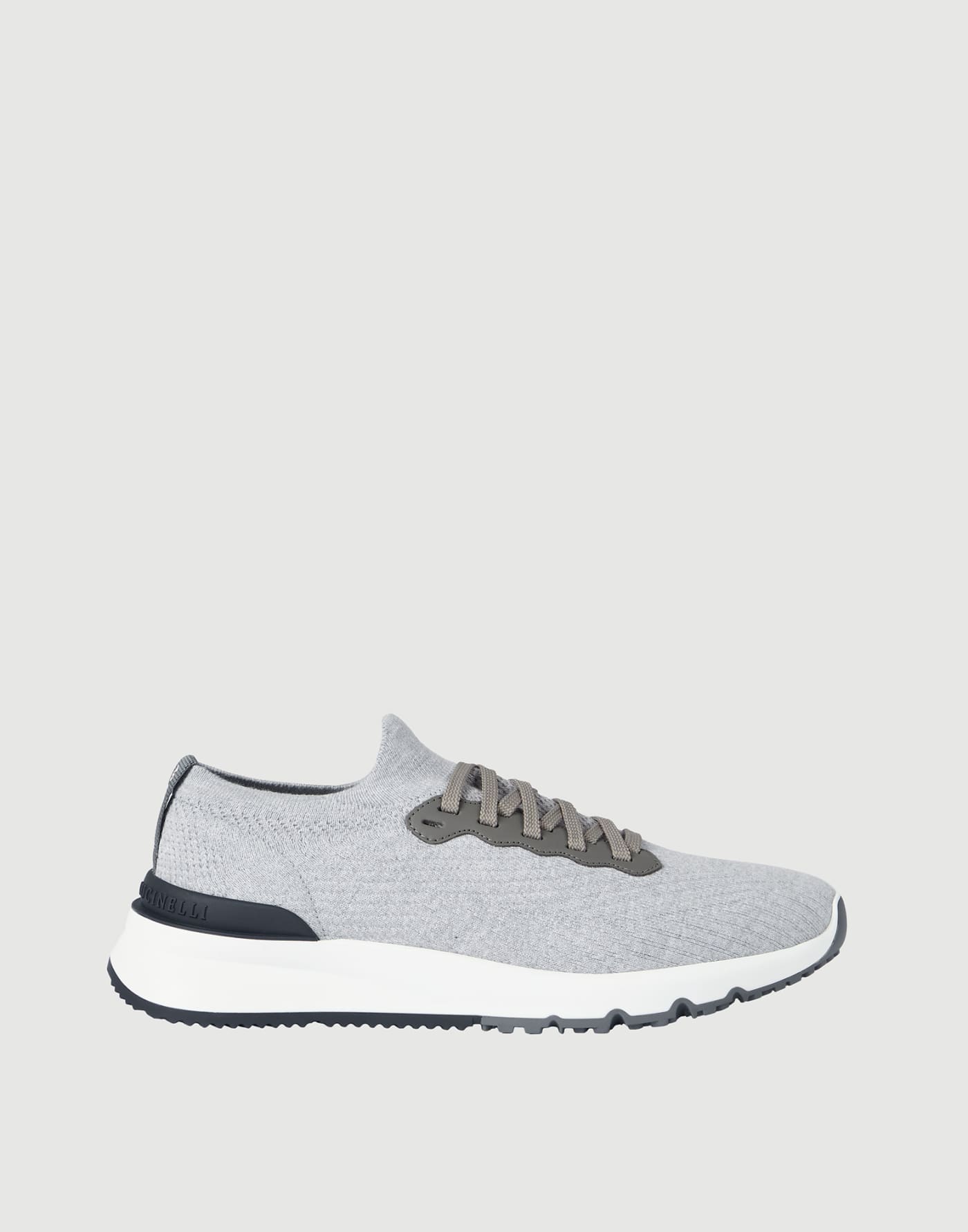 Cotton and calfskin runners Silver Man - Brunello Cucinelli
