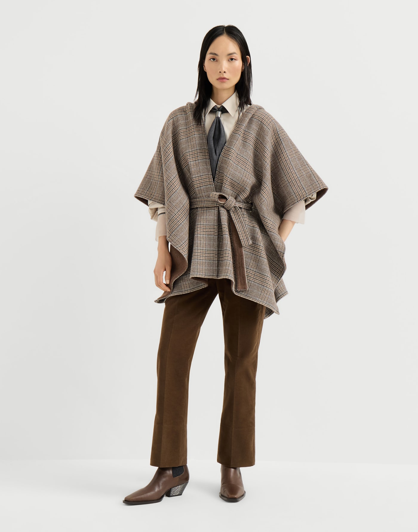 Moleskin cigarette trousers Cocoa Woman - Brunello Cucinelli