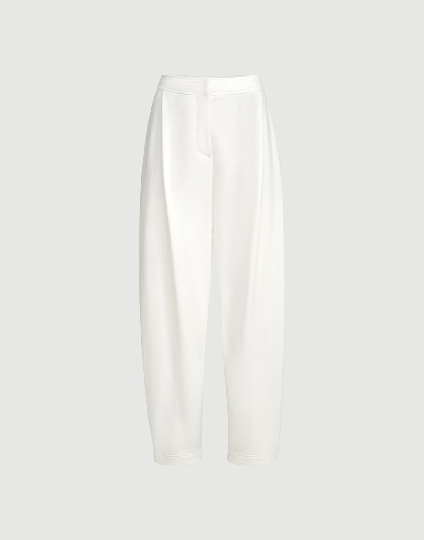Smooth French terry pleated track trousers White Woman - Brunello Cucinelli