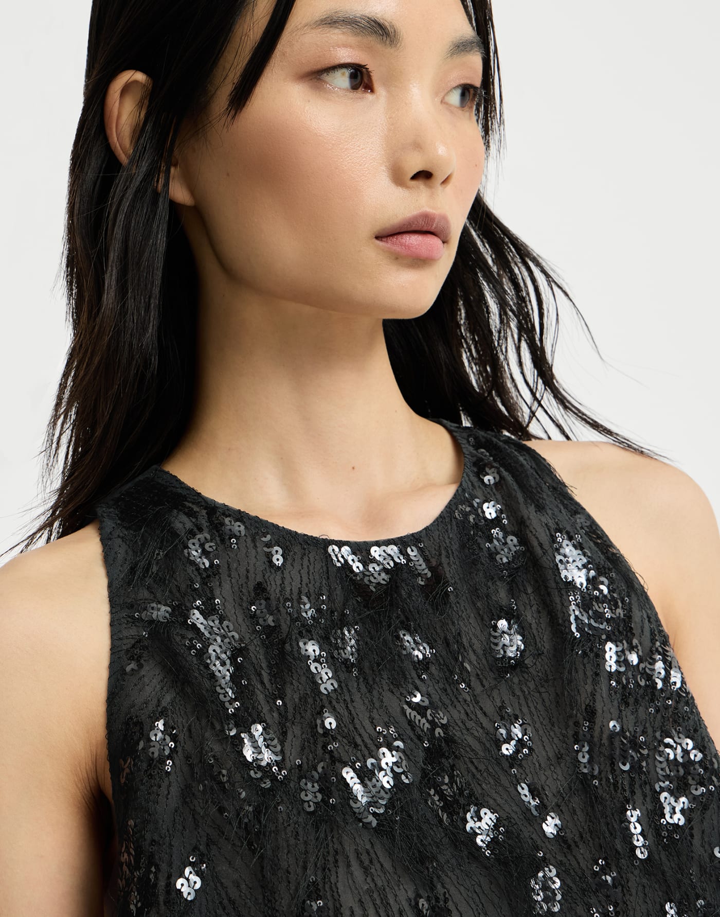 Top with dazzling lynx embroidery Lignite Grey Woman - Brunello Cucinelli