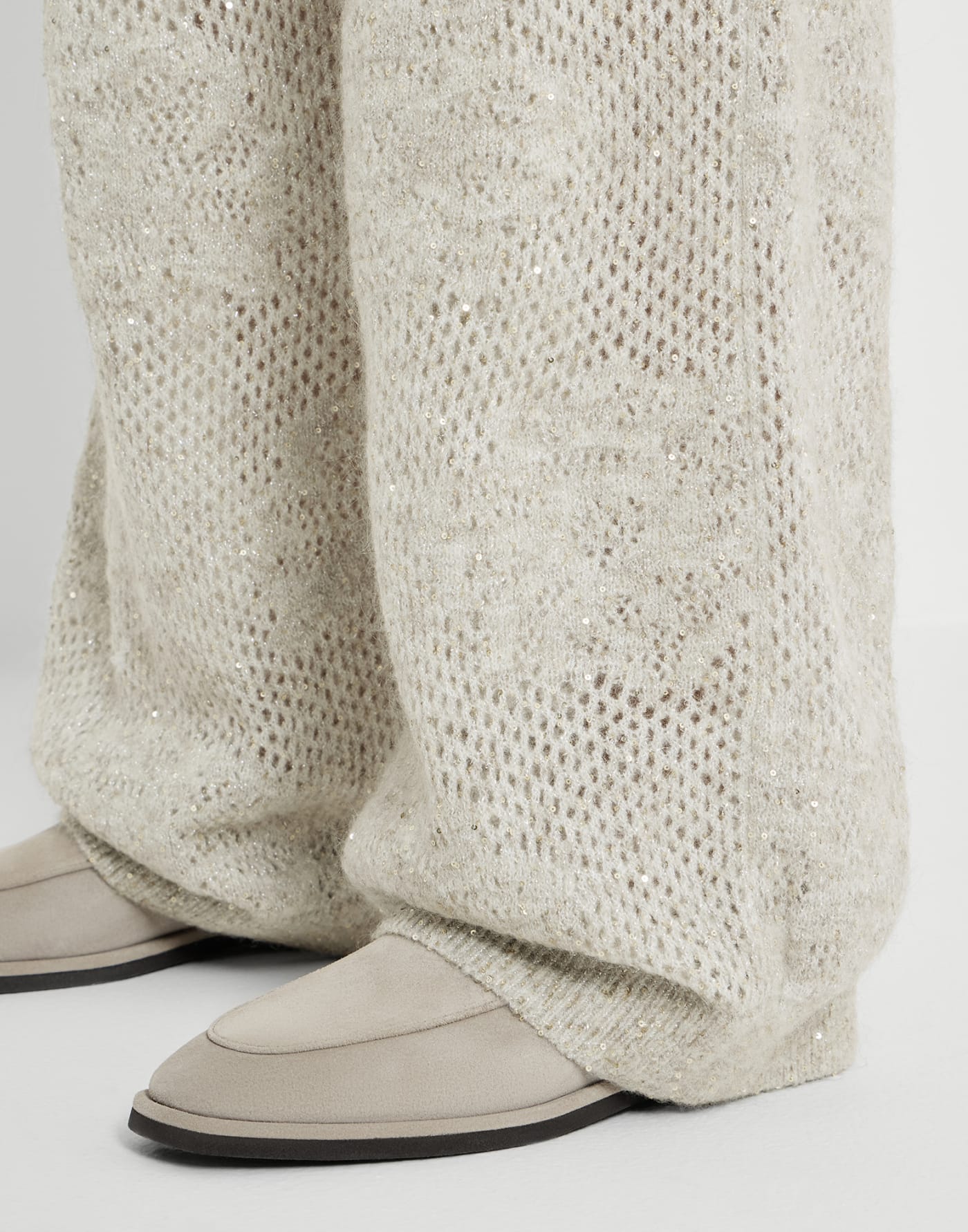 Lace flowers track trousers Buff Woman - Brunello Cucinelli