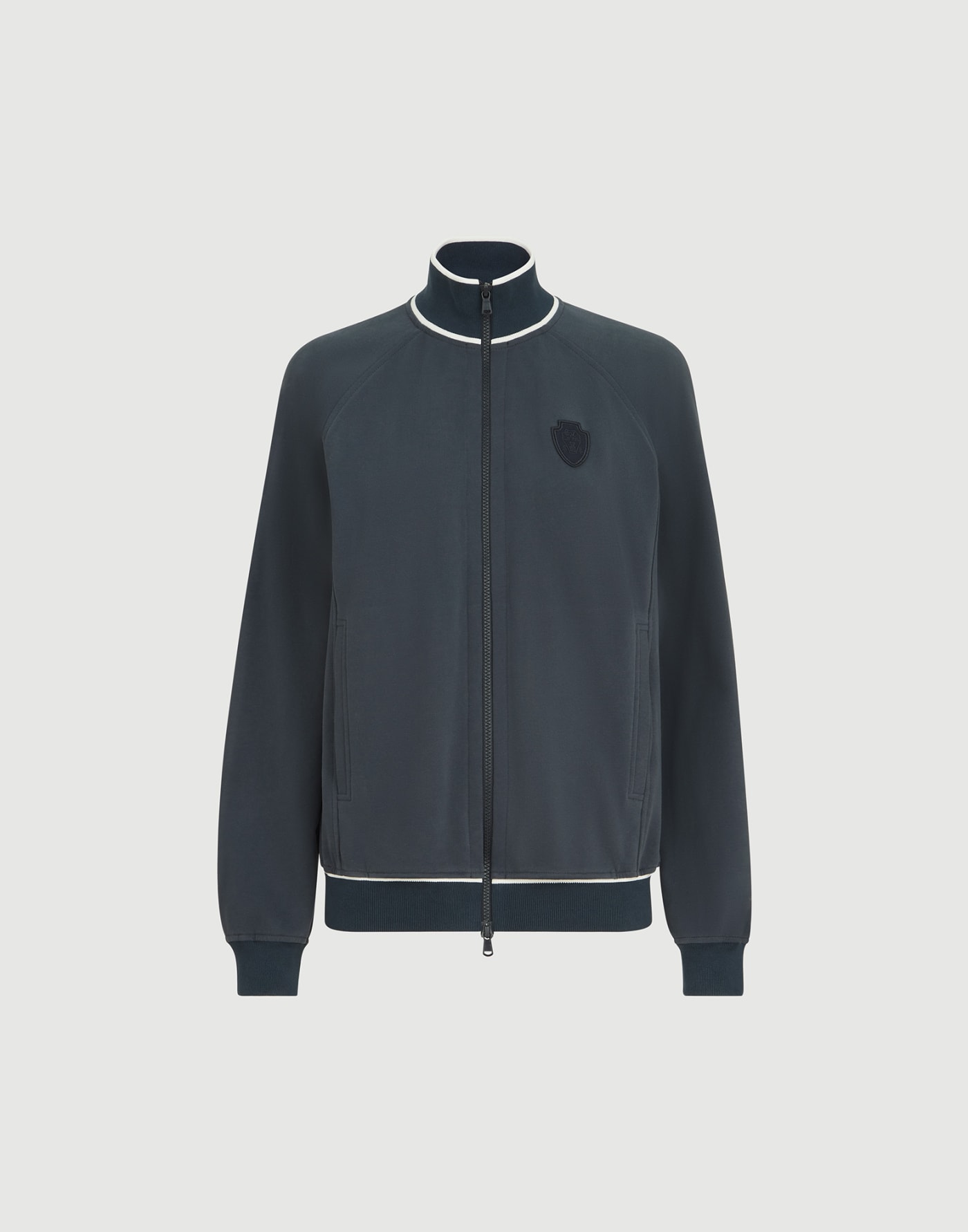 Smooth cotton French terry sweatshirt Navy Blue Woman - Brunello Cucinelli