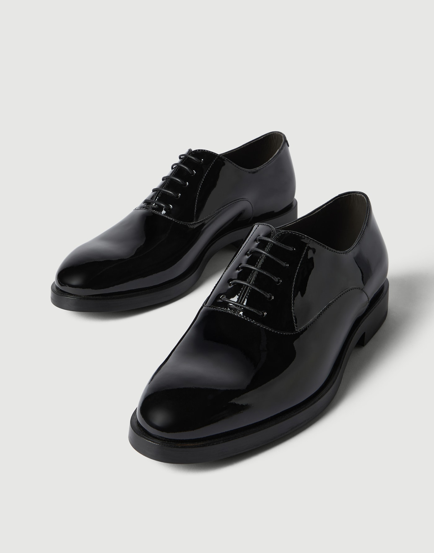 Oxford de piel de becerro barnizada Negro Hombre - Brunello Cucinelli