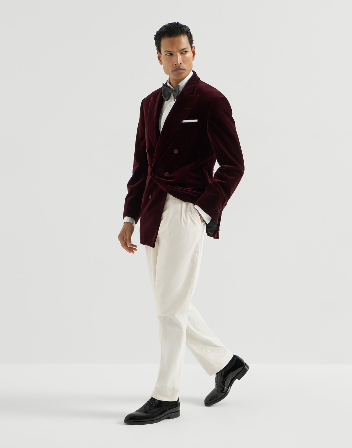 Oxford de piel de becerro barnizada Negro Hombre - Brunello Cucinelli